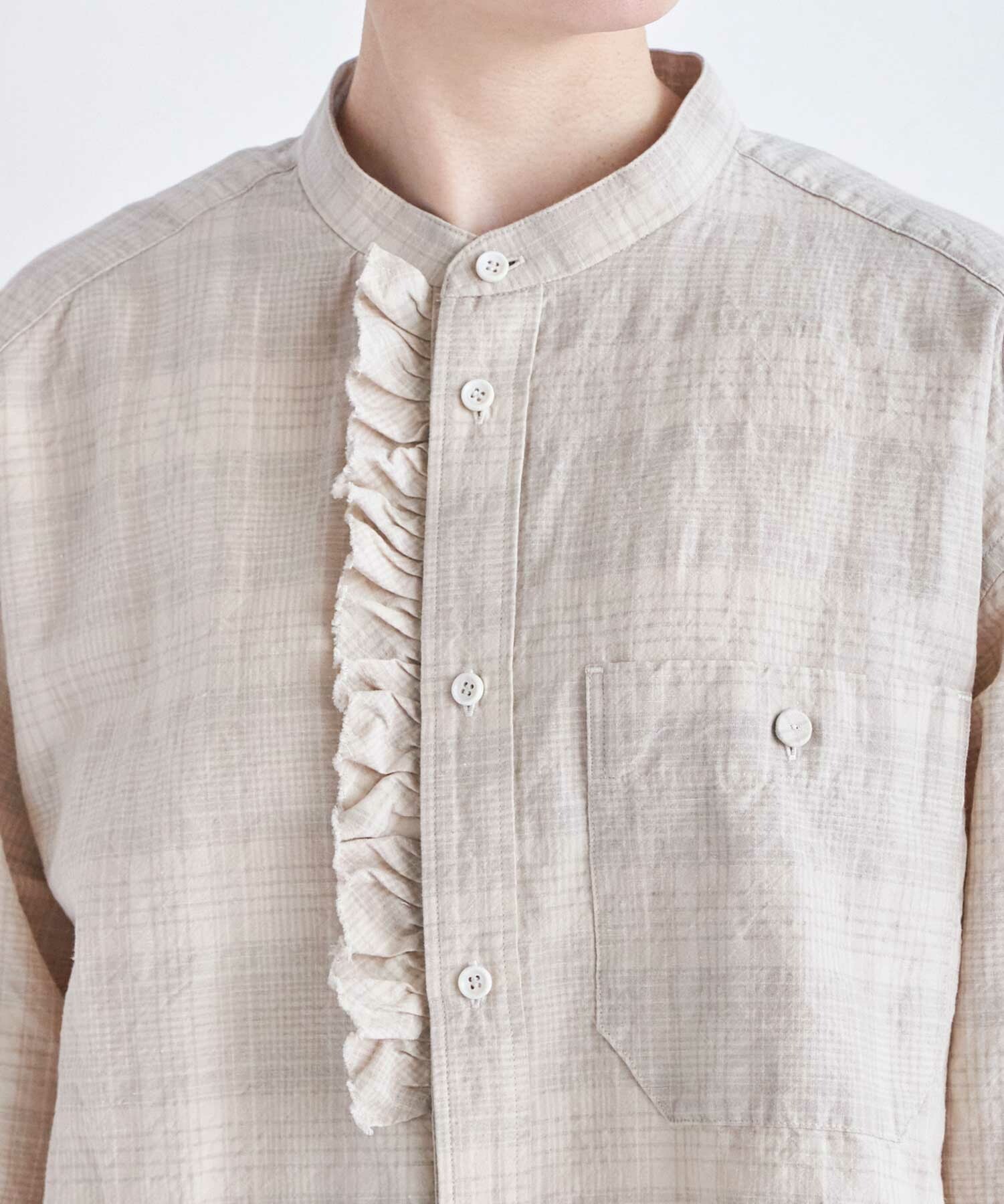AMBIDEX Store ○FRILL SHIRT (スーピマブロード/オンブレ