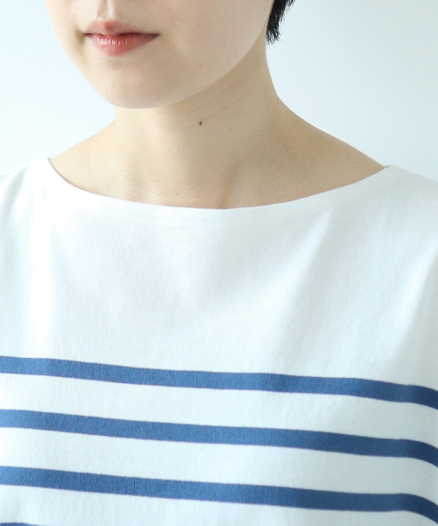 AMBIDEX Store ○パネルボーダー ボートネックプルオーバー(F