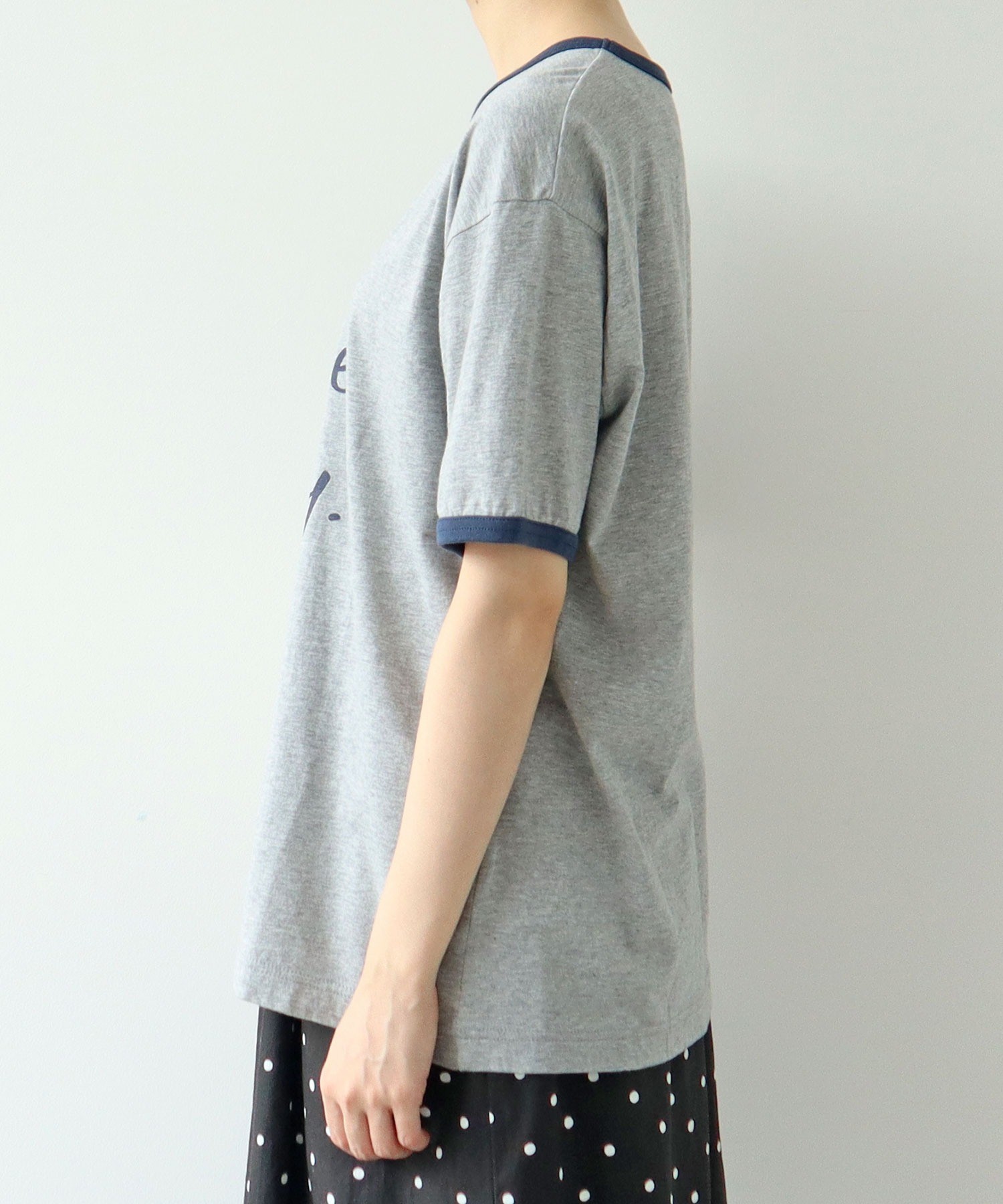 AMBIDEX Store ○make haste slowly リンガーTシャツ(F グレー