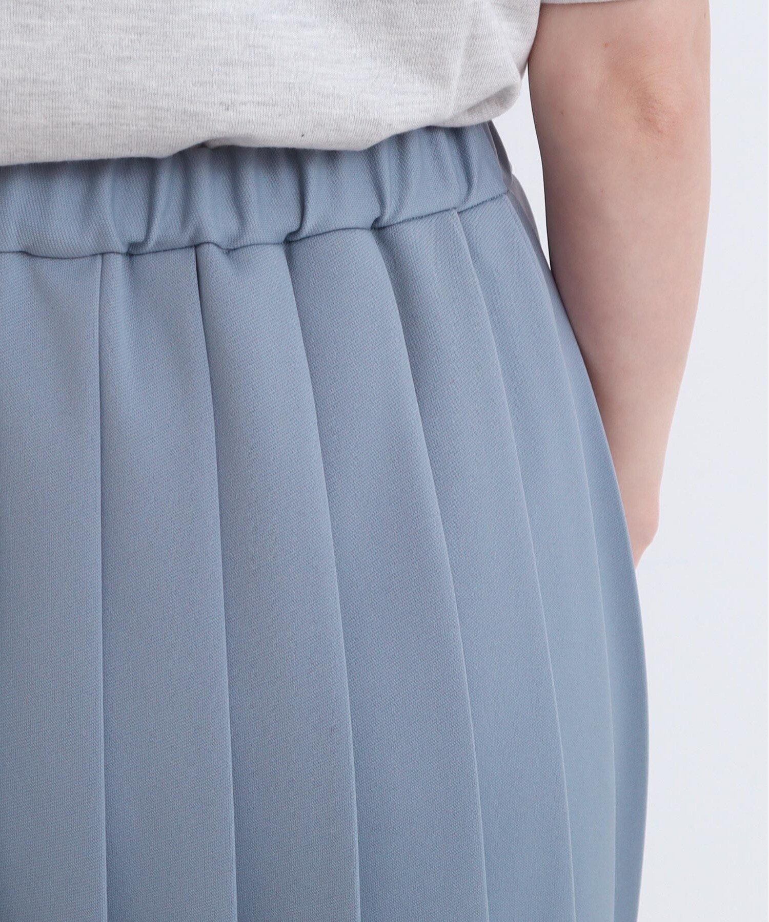 AMBIDEX Store LINE Jersey pleats SKIRT(F サックス): l