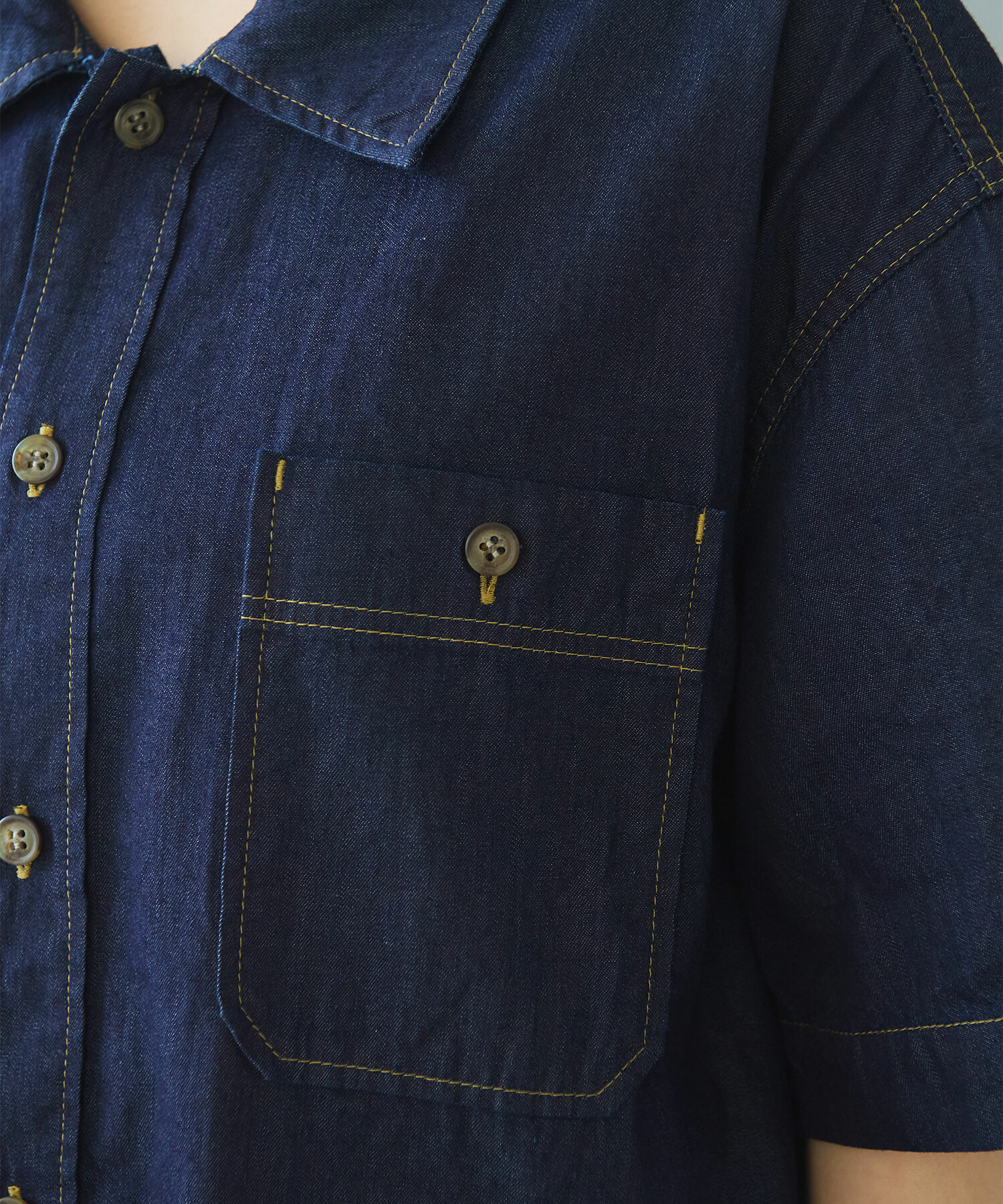 AMBIDEX Store 〇 5.5oz denim オーバーシャツ(F インディゴ