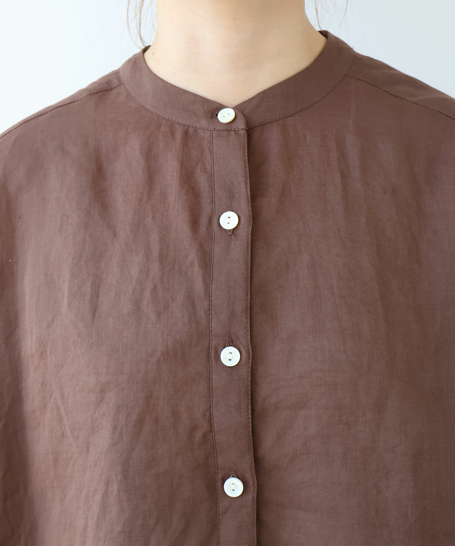 AMBIDEX Store ○ Ramie short ブラウス(F ブルーグレー): bulle de savon