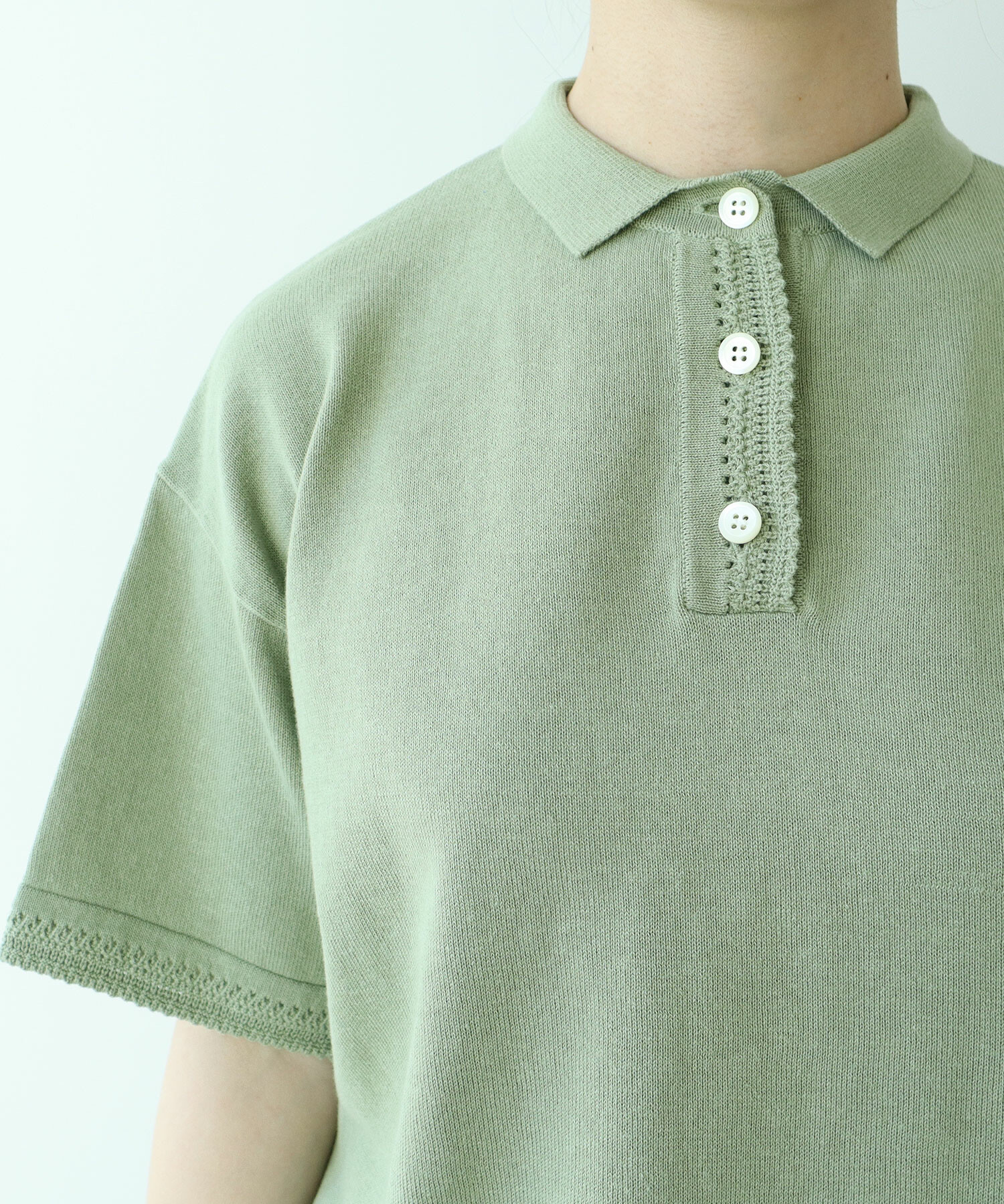 極美品【45R】ジンバブエコットン馬ポロ　ボーダー　タツノオトシゴ　白ネイビー0 極美品【45R】ジンバブエコットン馬ポロ ボーダー