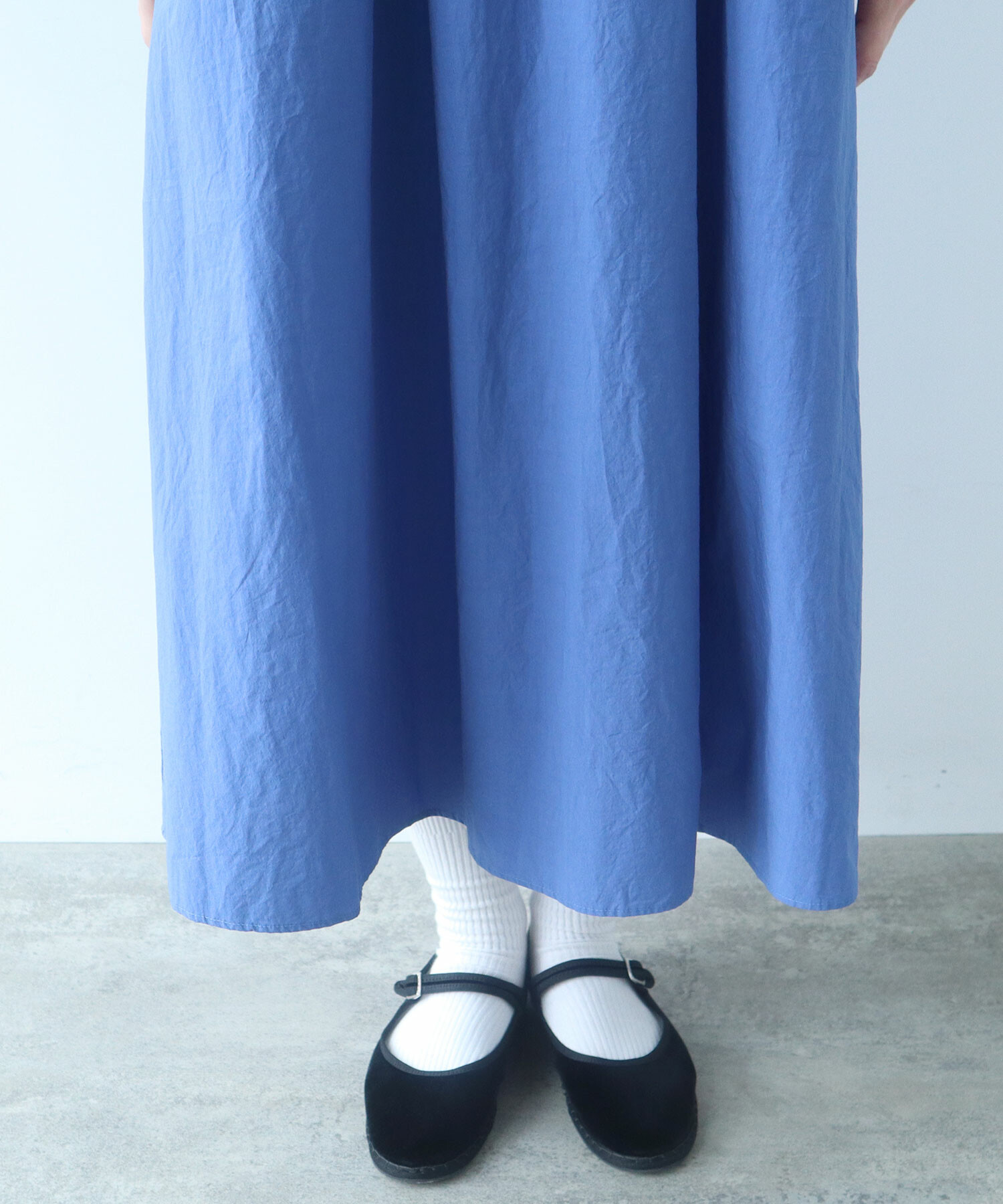 【完売アイテム】bulle de savon青空ワンピース AMBIDEX Store 〇 basic cotton タックワンピース(F アオ): bulle de savon
