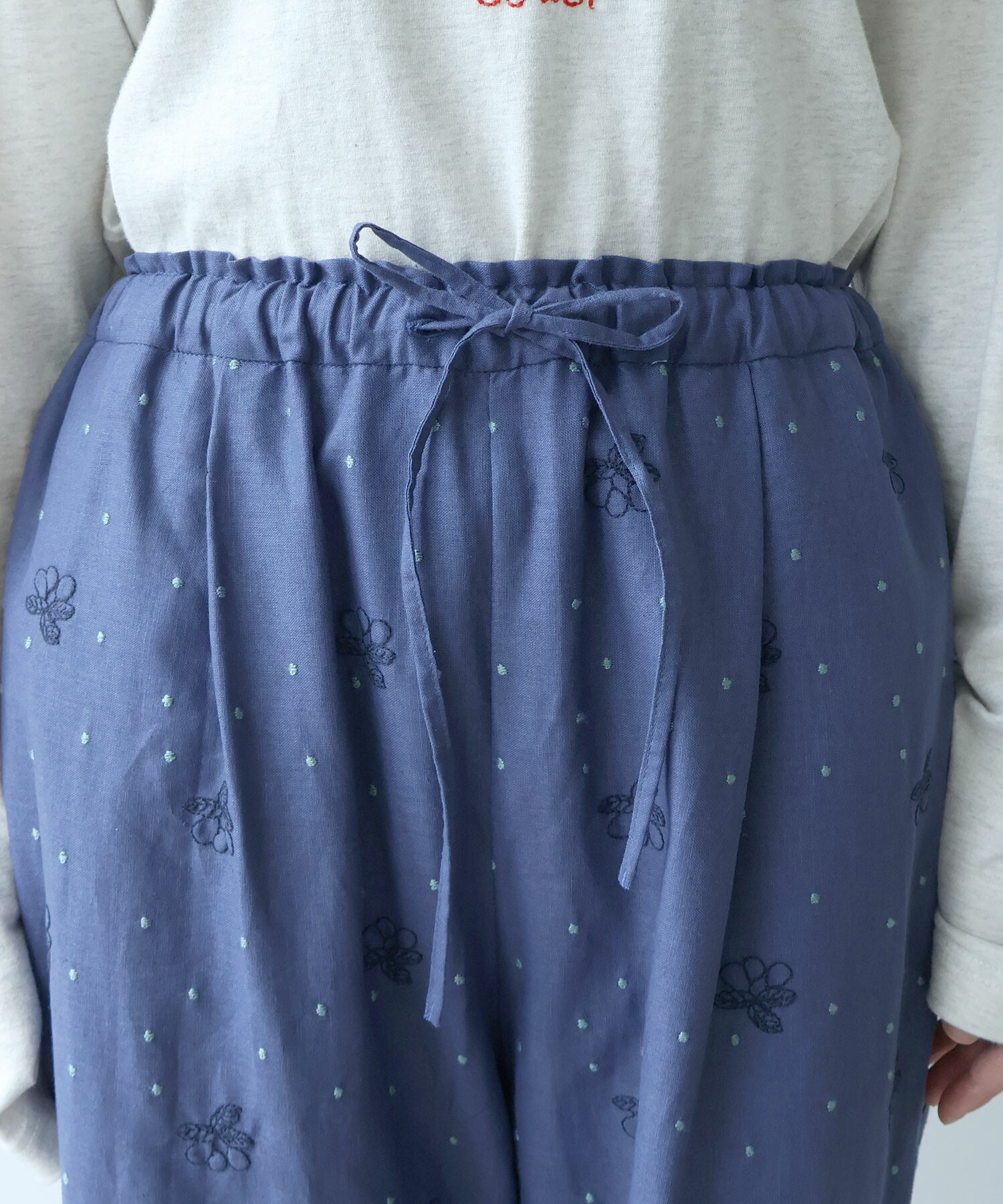 AMBIDEX Store ○ びわ刺繍 パンツ(F ネイビー): bulle de savon
