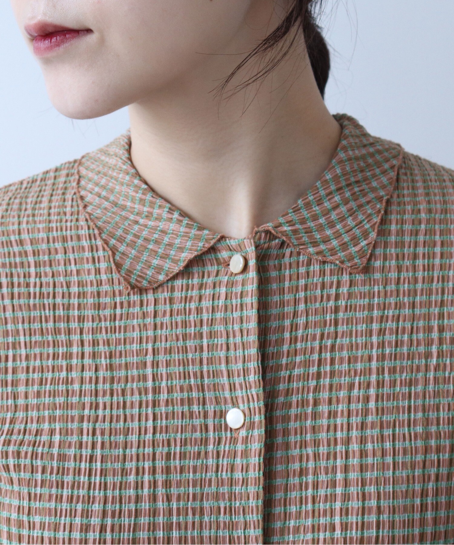 AMBIDEX Store コットンポリエステル シャーリングハーフスリーブ  