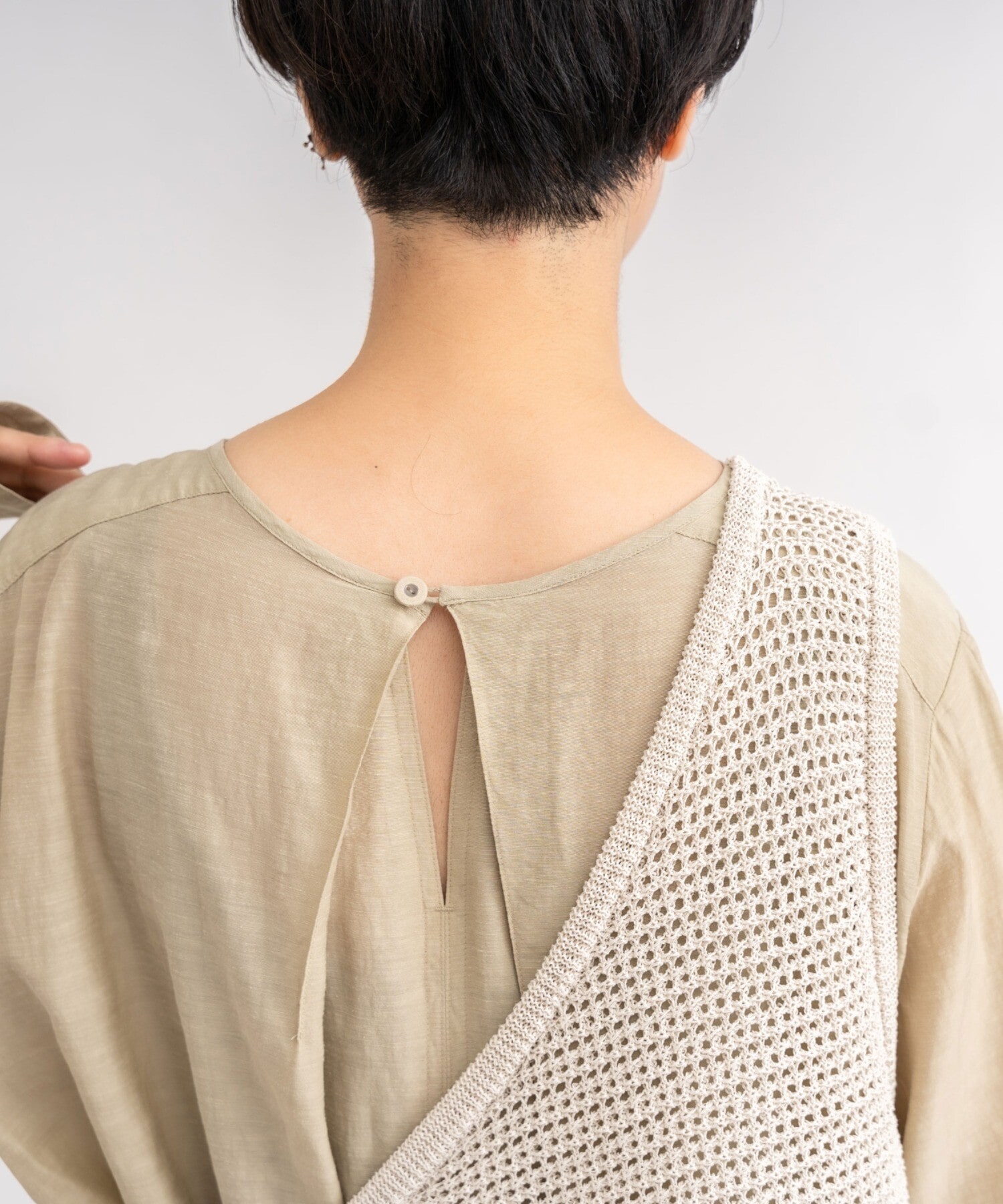 AMBIDEX Store ○washi knit ワンショルダーベスト(F ベージュ): yuni