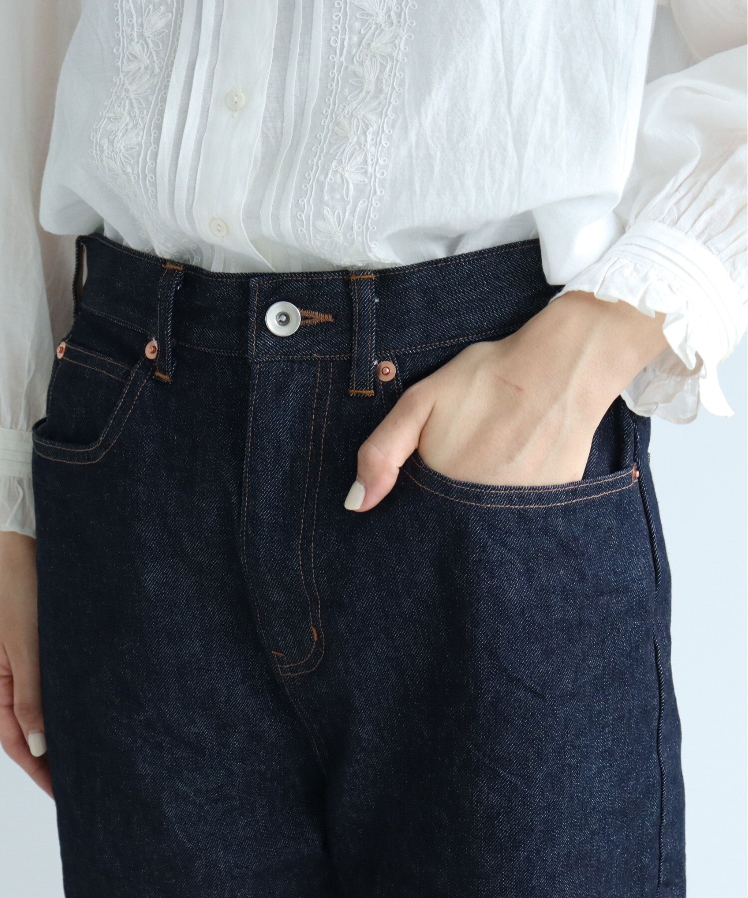 AMBIDEX Store 12ozDenim 5pkt wide tepered パンツ(M コン): yuni