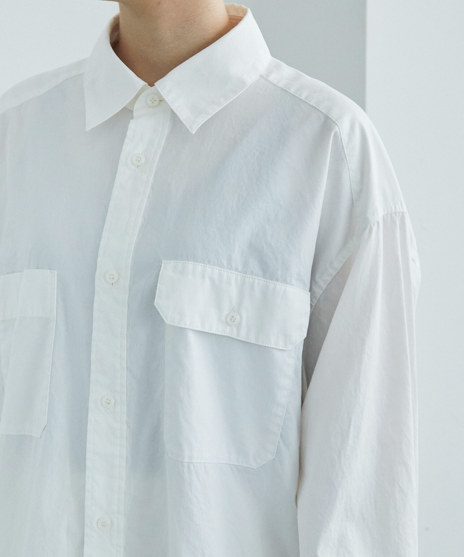 AMBIDEX Store FINX OX WIDE SLEEVE SHIRTS(F OX WHITE): FLAT-cic-HATENA