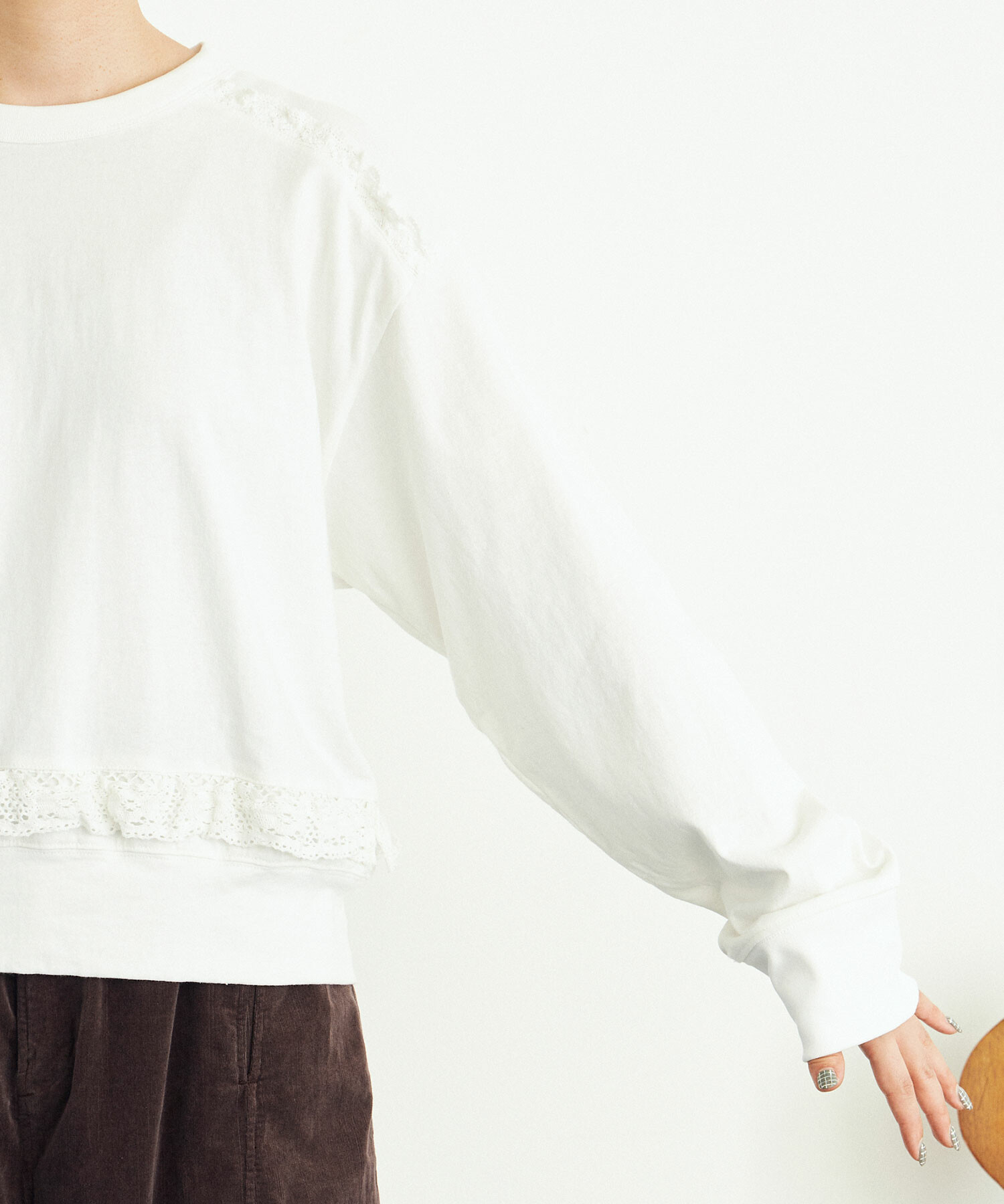 もふもふオーダーページ•*¨*•.¸¸♬ AMBIDEX Store ○cotton lace SHORT プルオーバー(F WHITE): FLAT-cic