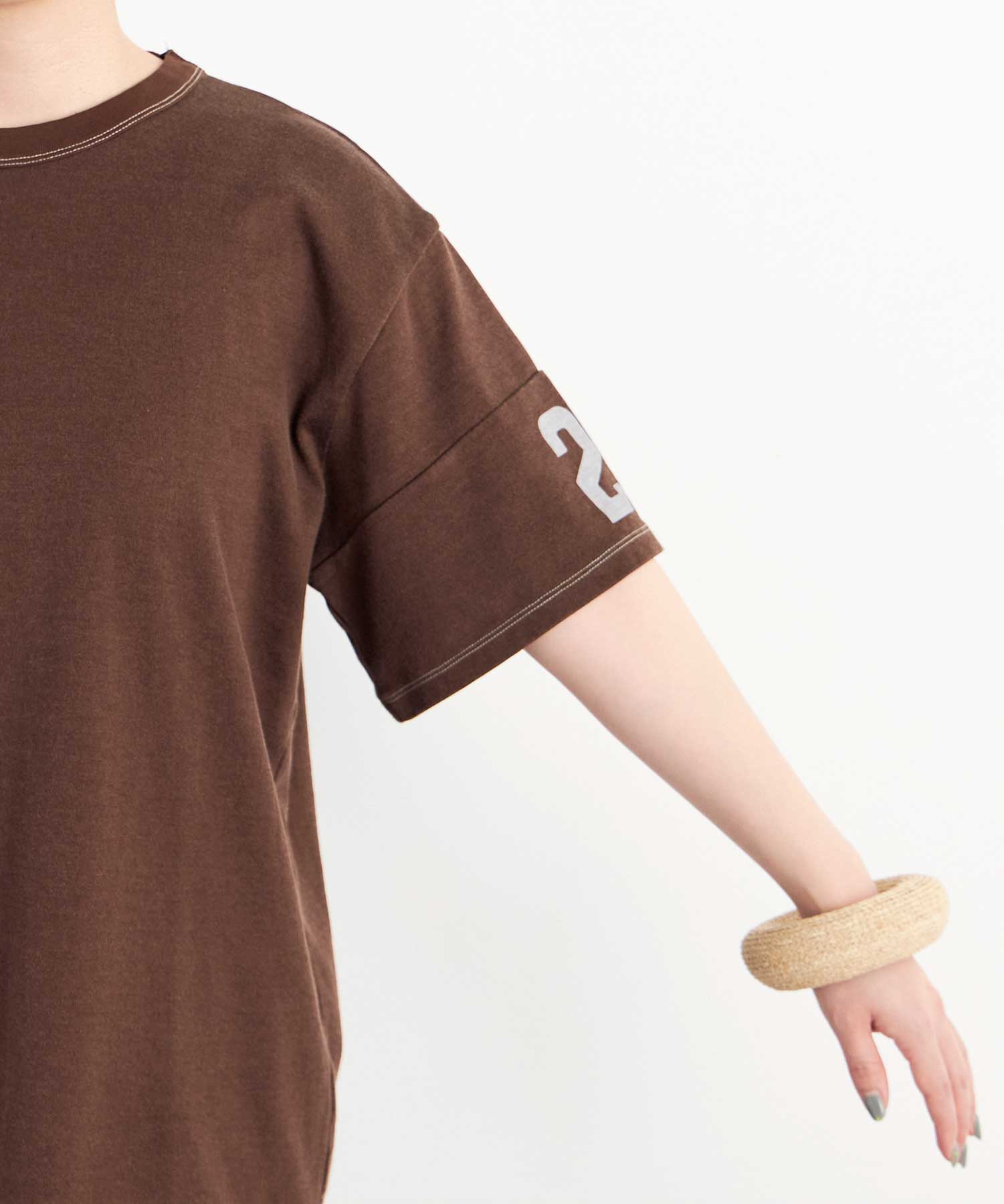 HIGH 売れ筋商品|||ハイ Tシャツ トップス レディース Tops Brown AMBIDEX Store △○Football Jersey 22 Tシャツ(F DEEP BROWN