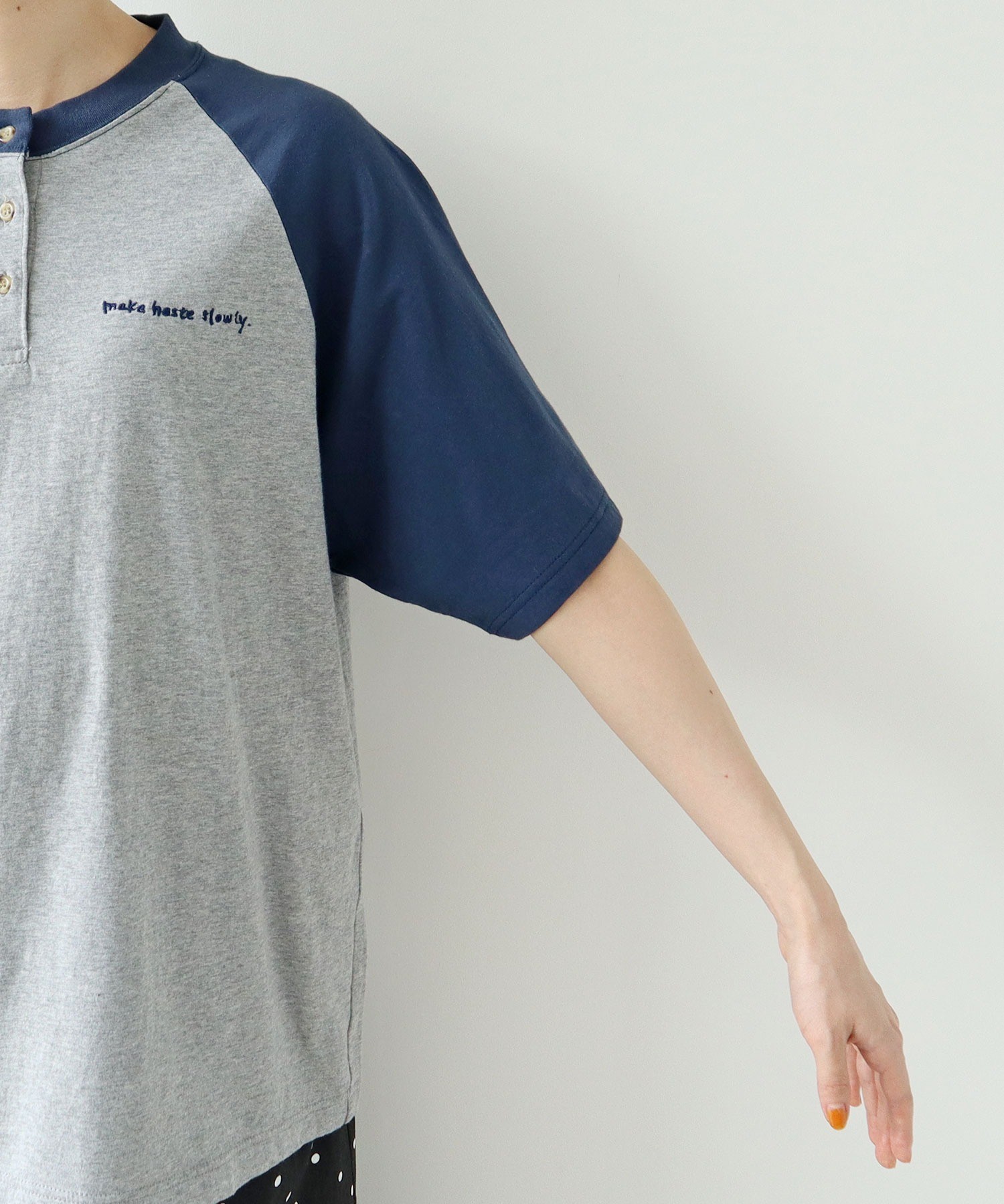 AMBIDEX Store ○make haste slowly 配色ラグランTシャツ(F