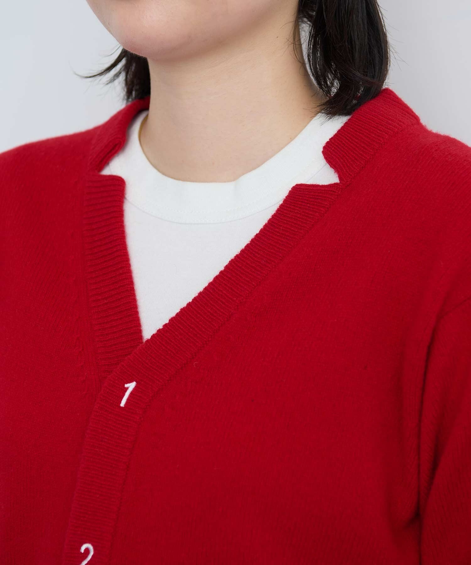 AMBIDEX Store 〇UPW数字刺繍Vカーディガン(F アオ): l'atelier du savon