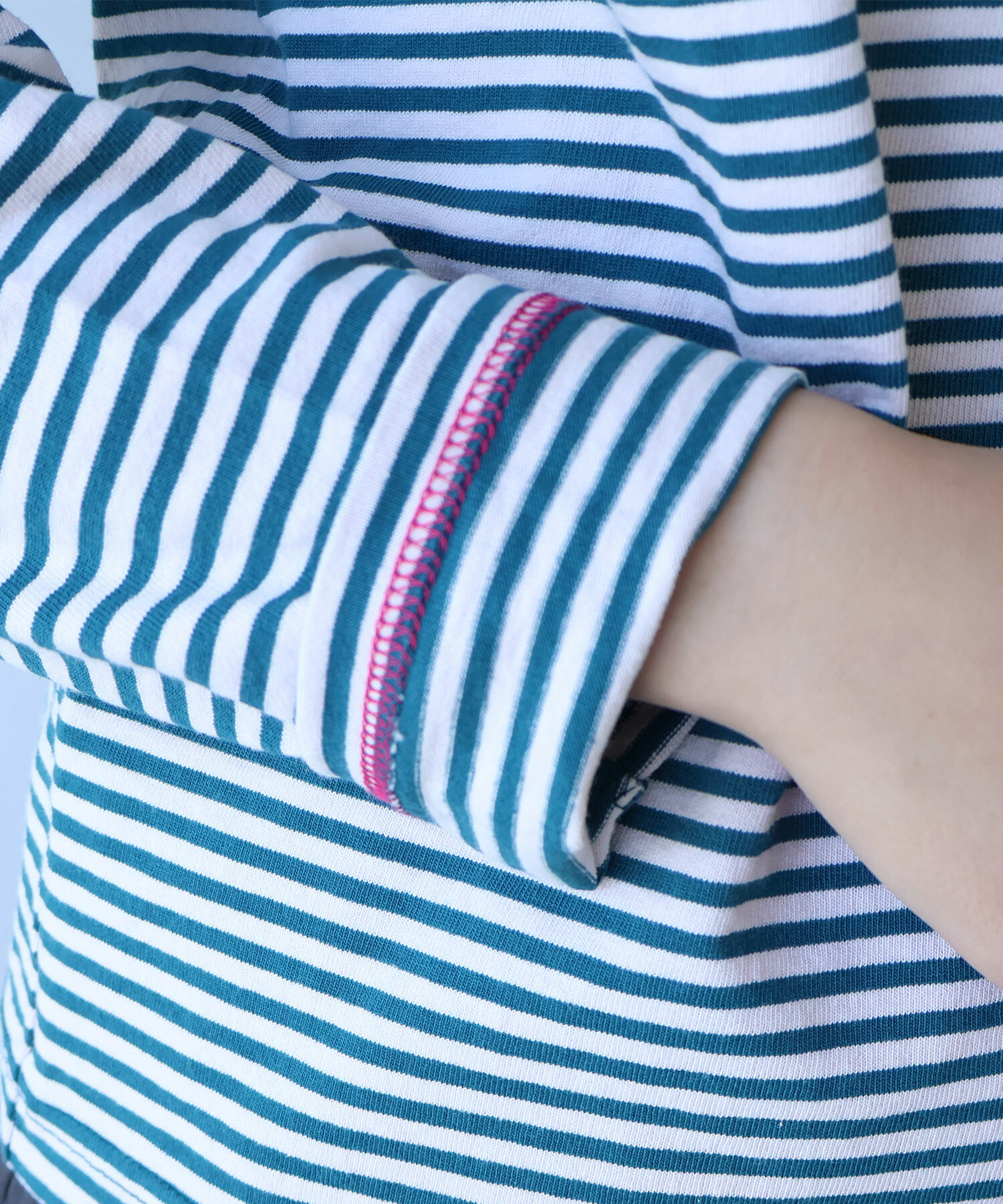 AMBIDEX Store vintage border Tシャツ(F オレンジ×アオ): bulle de savon