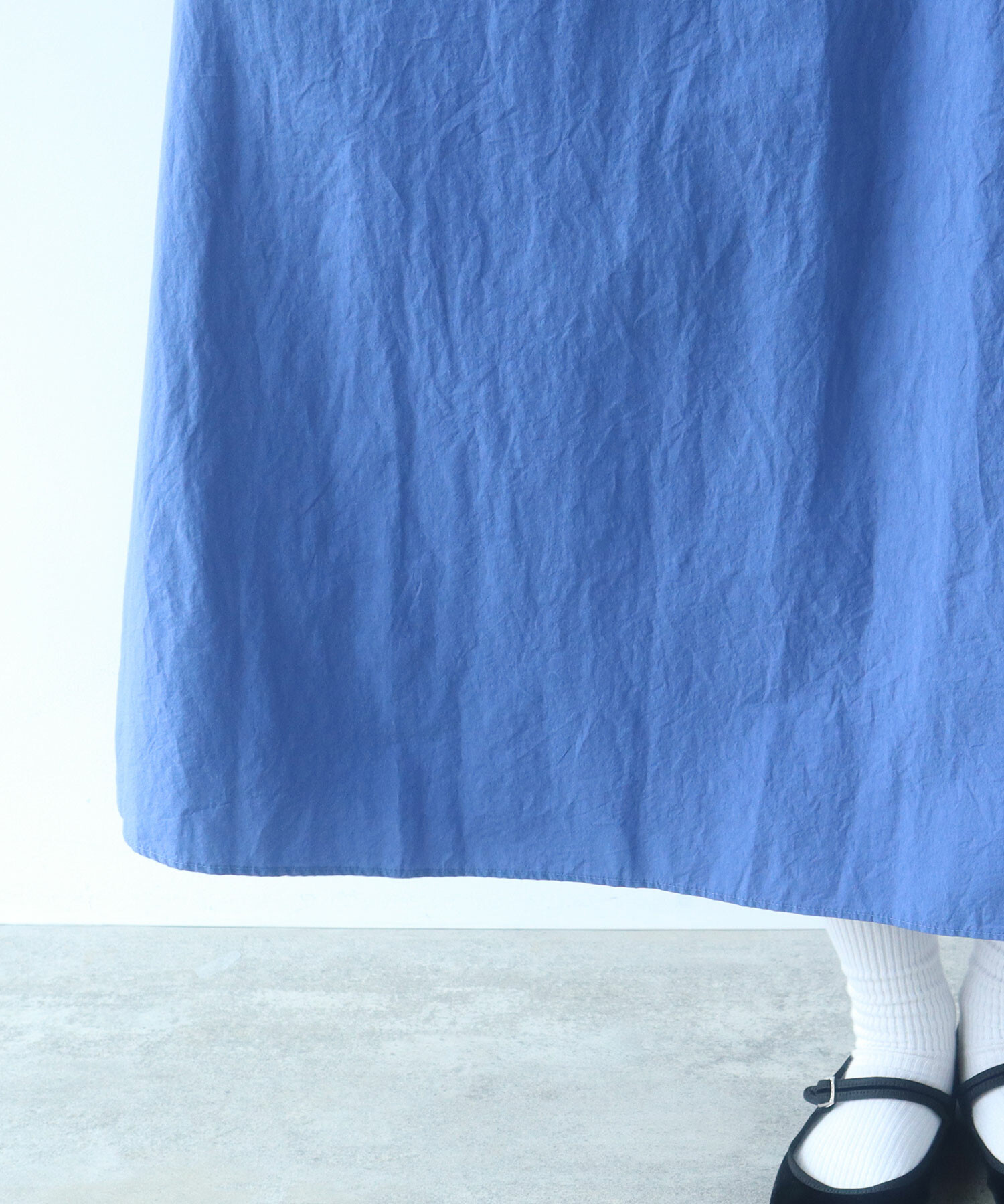 AMBIDEX Store 〇 basic cotton タックワンピース(F アオ): bulle de savon