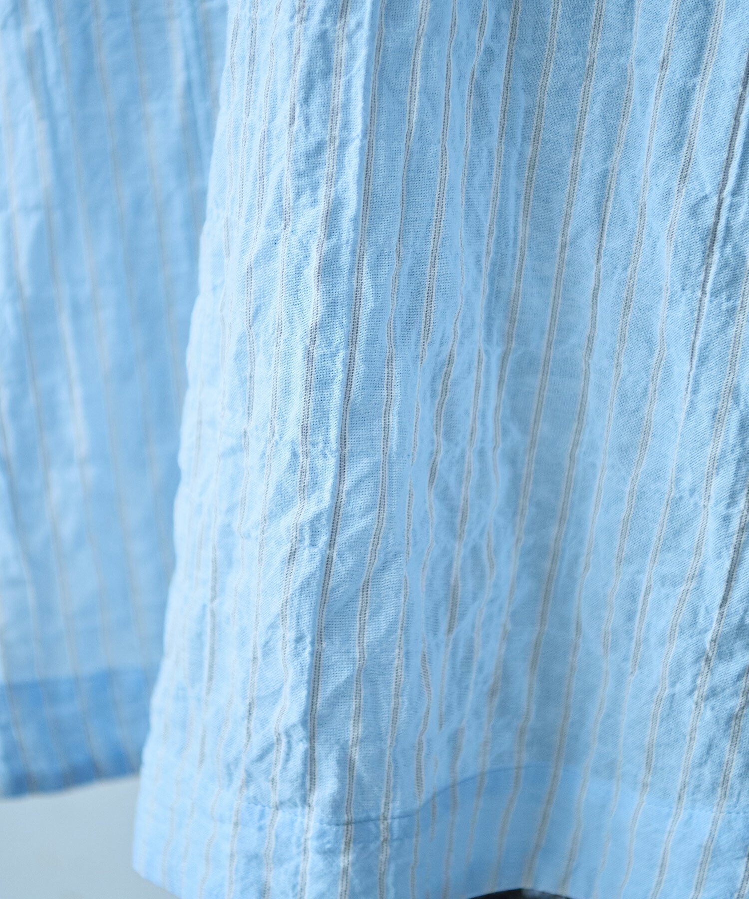 AMBIDEX Store 〇 shirring stripe バンドカラー シャツ