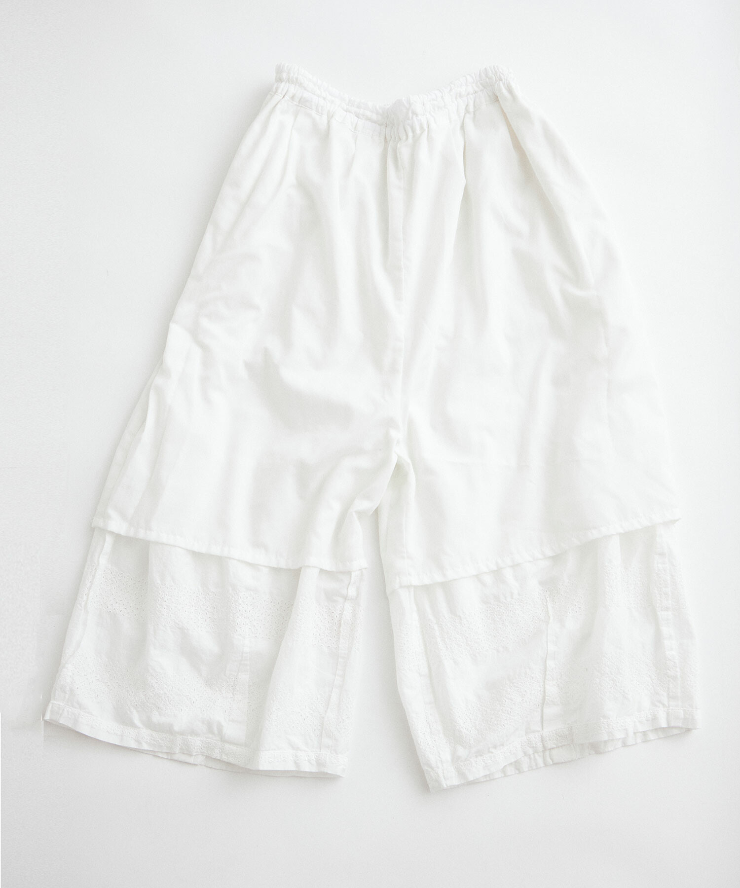 AMBIDEX Store LACE STRIPE刺繍 CROPPED パンツ(F シロ): buoybuoy