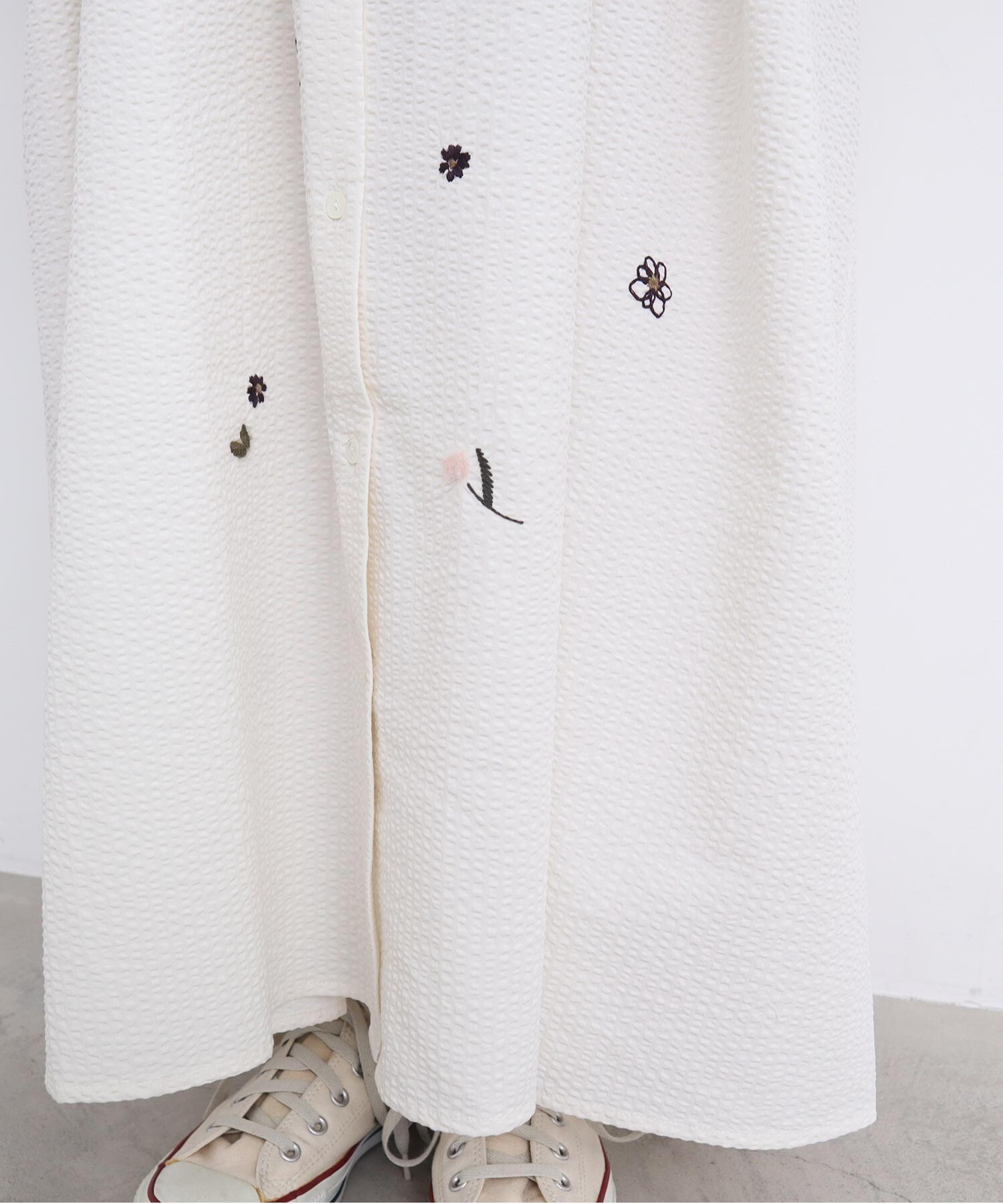 【mother】 マザー Dept デプト 刺繍 ワンピース X2085 追加》手洗い可 / フラワー刺繍ワンピース｜ベーセーストックの