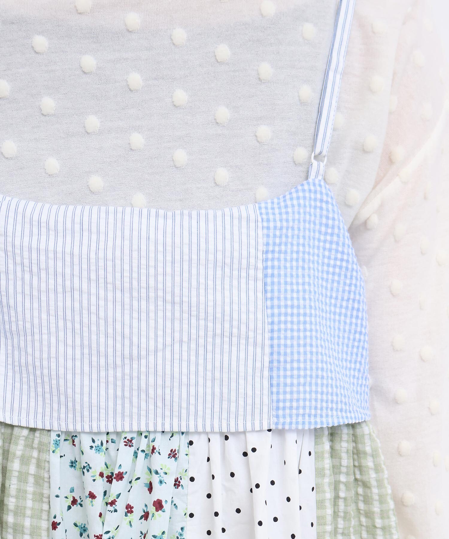 AMBIDEX Store little garden パッチワークキャミワンピース(F クロ