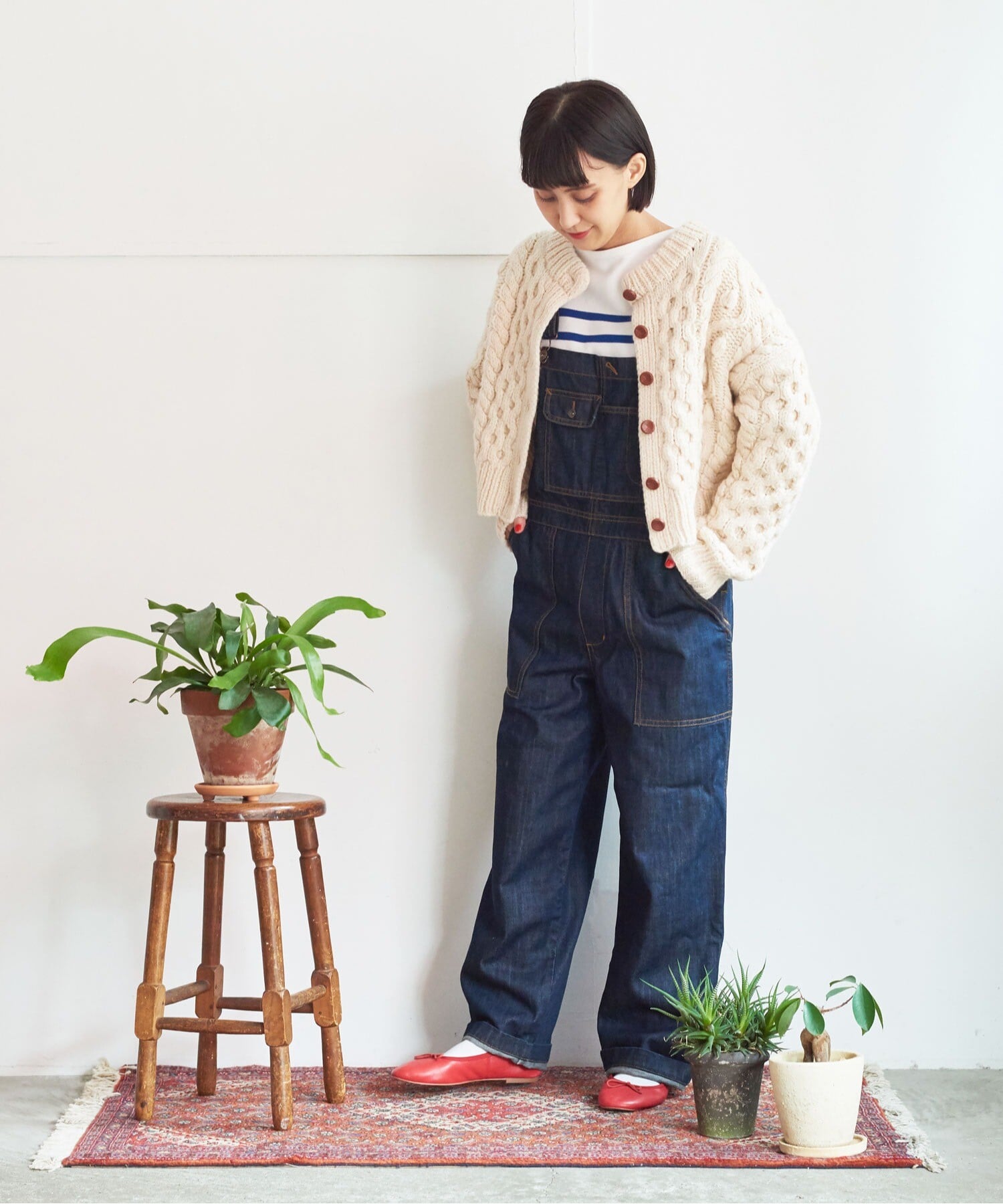 AMBIDEX Store △デニムサロペット(36 コン): Dot and Stripes CHILD WOMAN