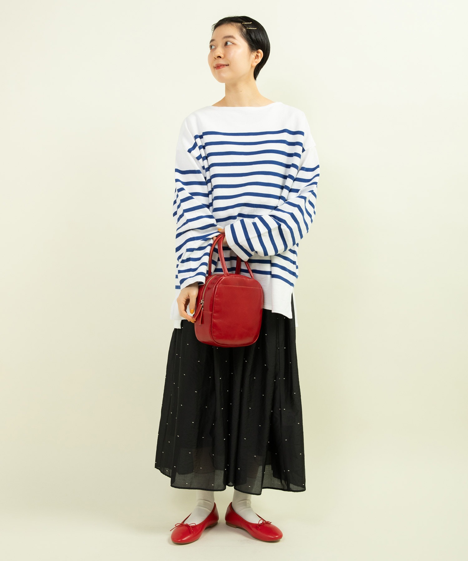 AMBIDEX Store △○シャーリングドットパネルジャカード ギャザー