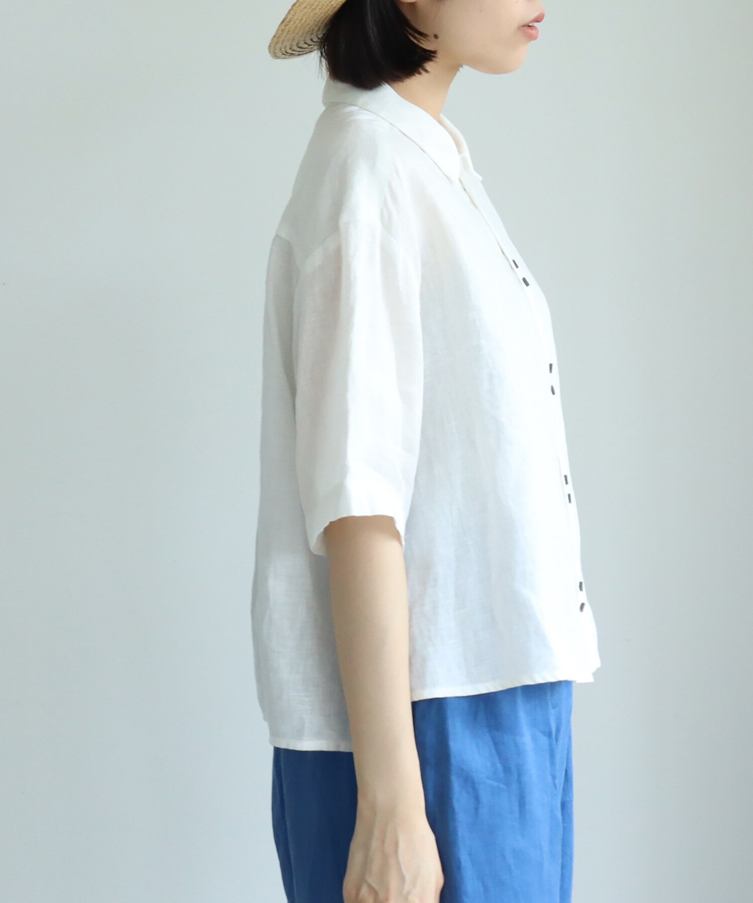 AMBIDEX Store △60s フレンチリネン boy shirt(F アカ): bulle de savon