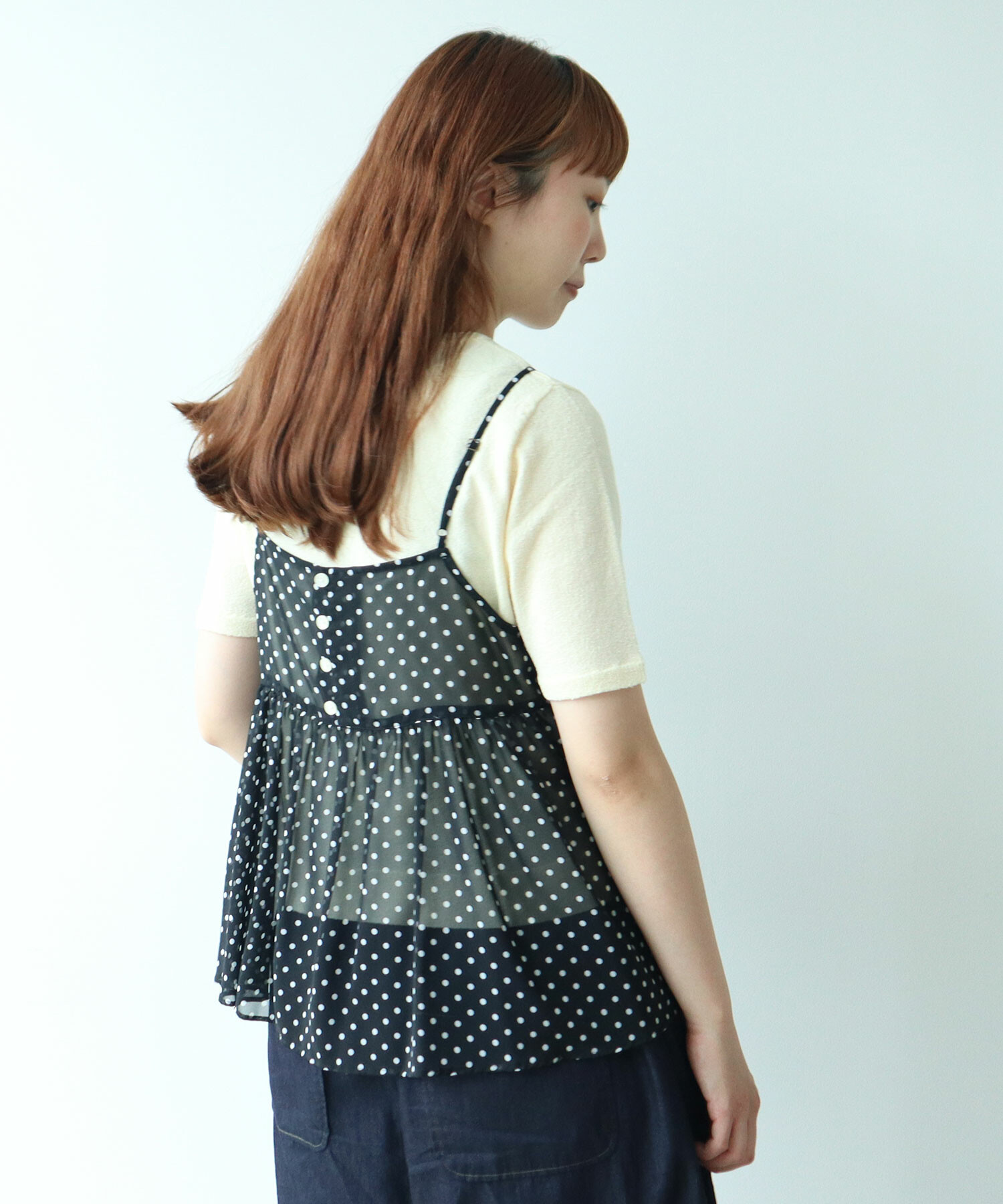 AMBIDEX Store △〇 ドット刺繍 キャミソール(F クロ): bulle de