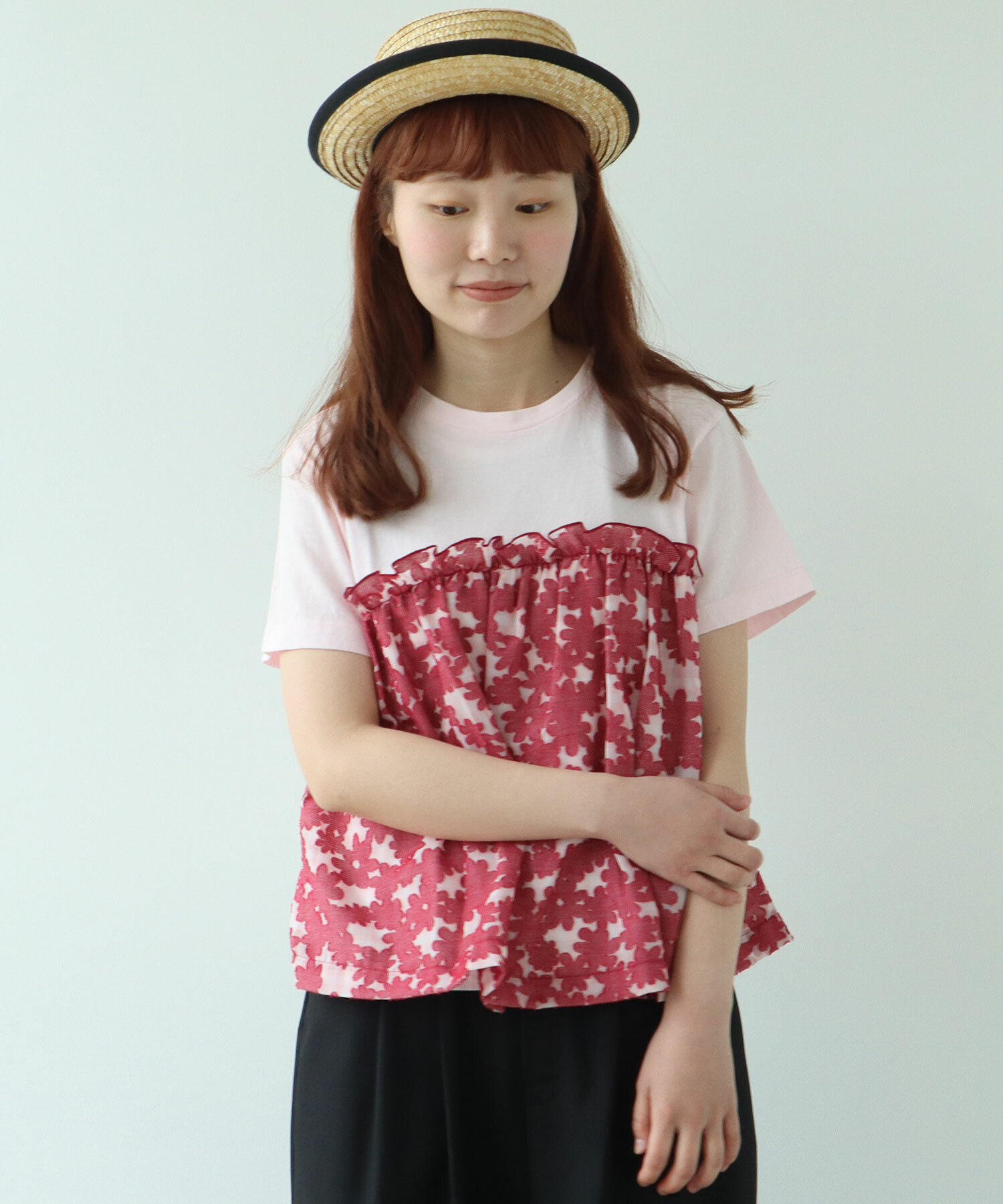 AMBIDEX Store 〇gingham×hana opal Tシャツ(F コン): bulle de