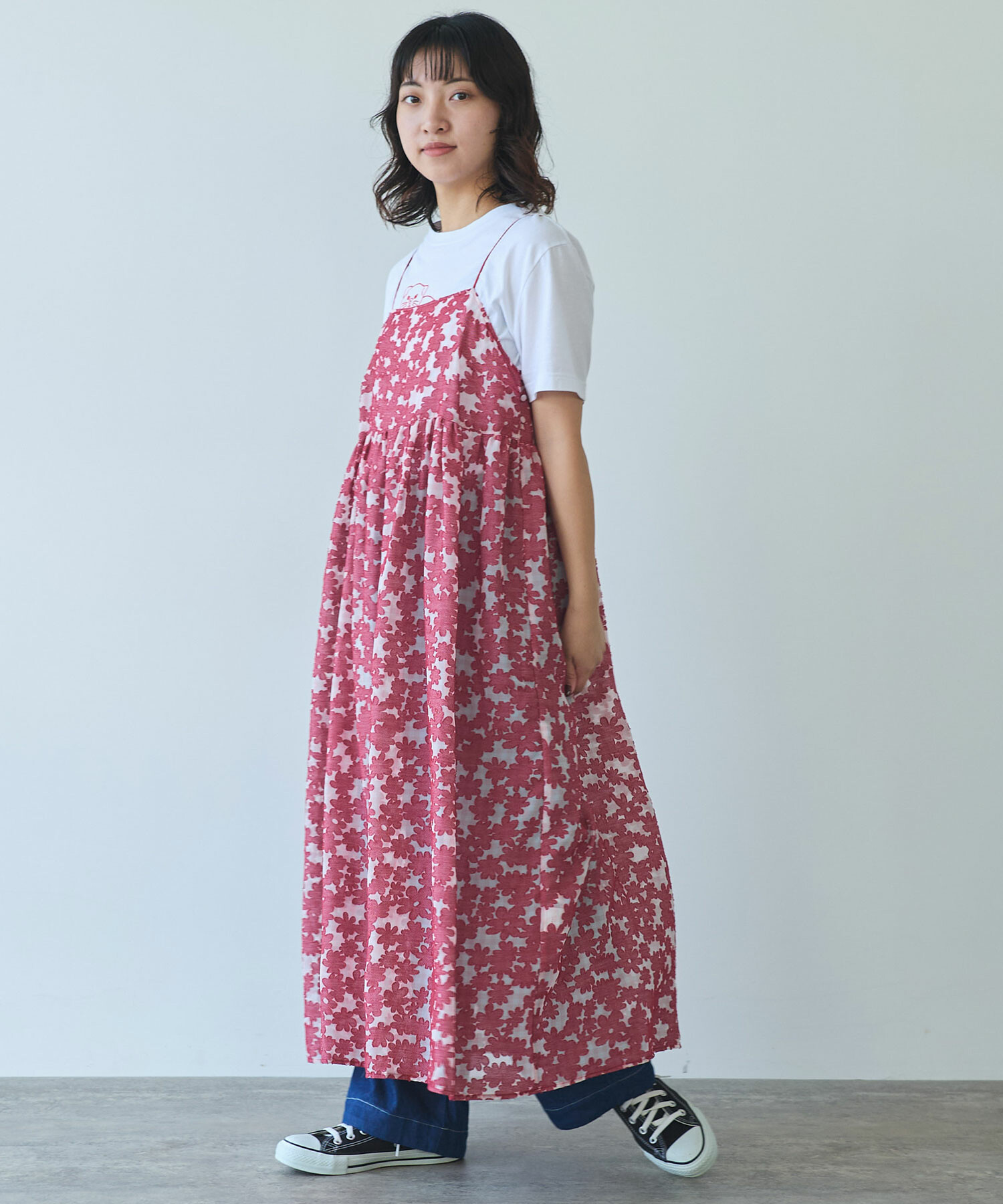AMBIDEX Store 〇 gingham×hana opal キャミワンピース(F アカ