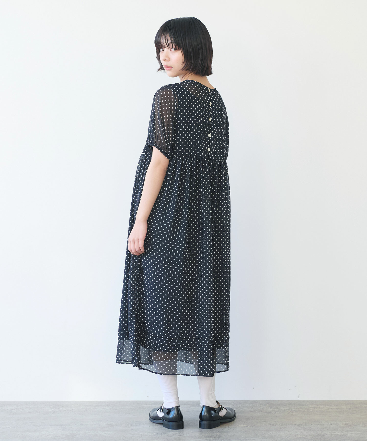 AMBIDEX Store 〇 ドット刺繍 ワンピース(F クロ): bulle de savon