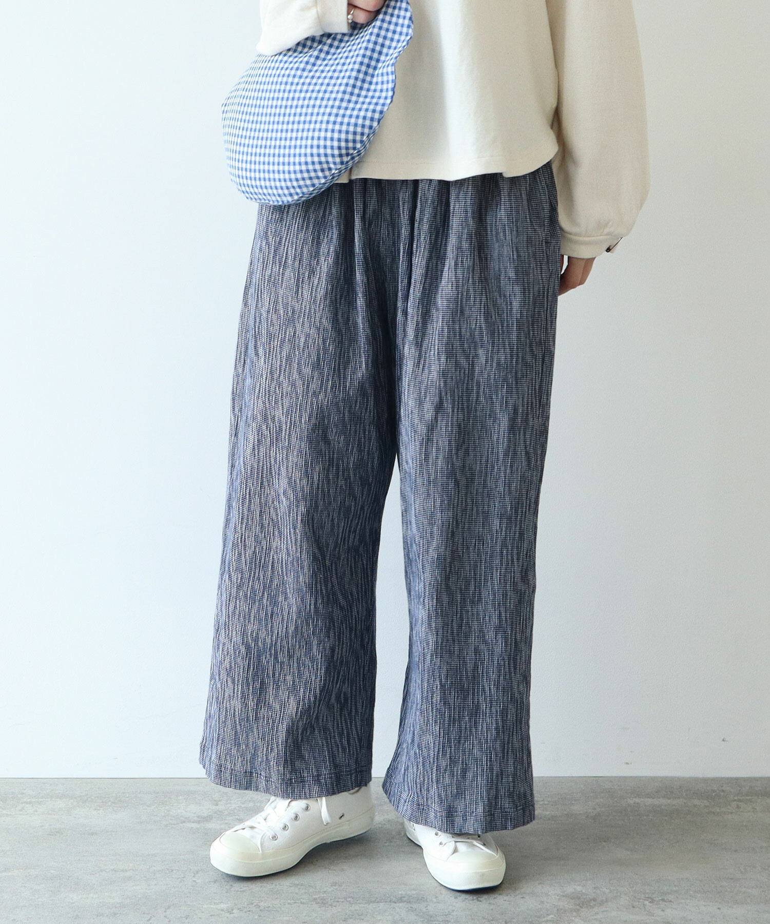 AMBIDEX Store 〇 mini gingham パンツ(F アオ): bulle de savon AMBIDEX Store 〇 mini gingham パンツ(F アオ): bulle de savon