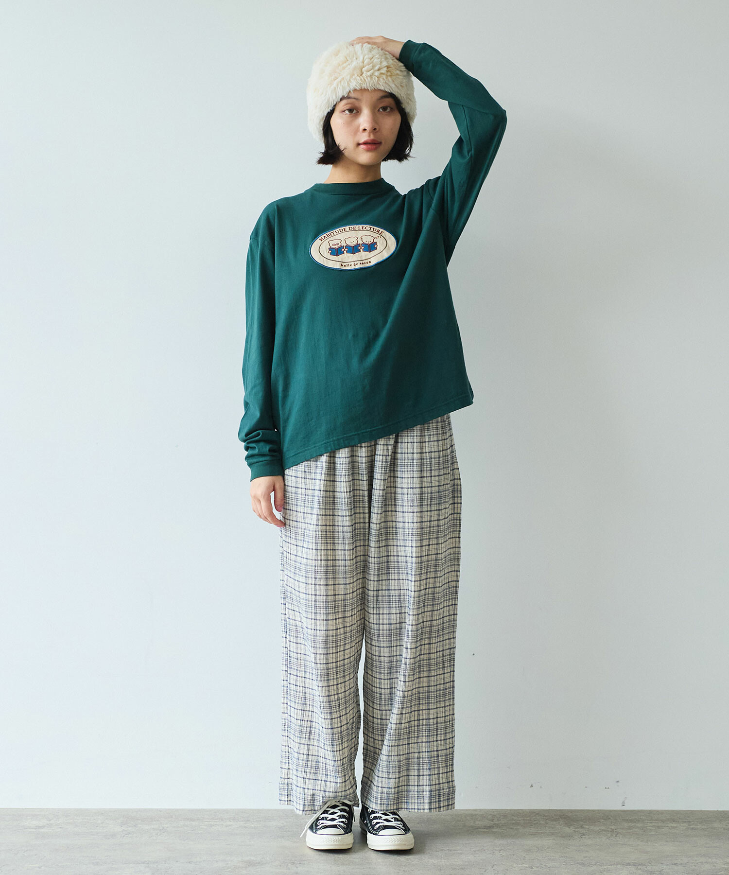 サボン様確認用 AMBIDEX Store 【予約販売】〇 ちぢみcheck パンツ(F ピンク): bulle