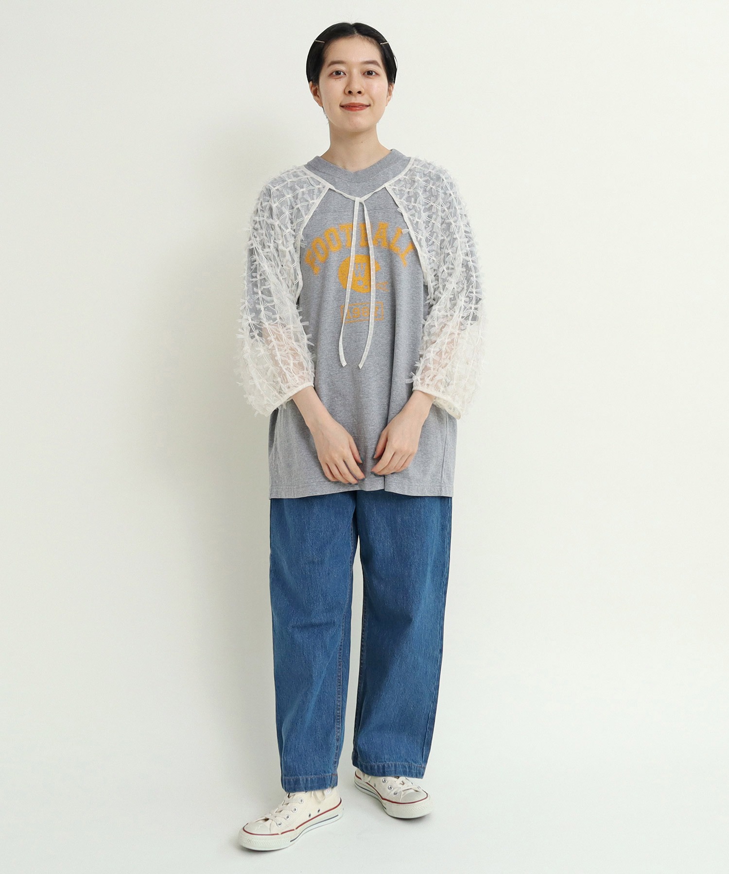 パフスリーブショートボレロ：白×白レース - MARBLE ~online shop~