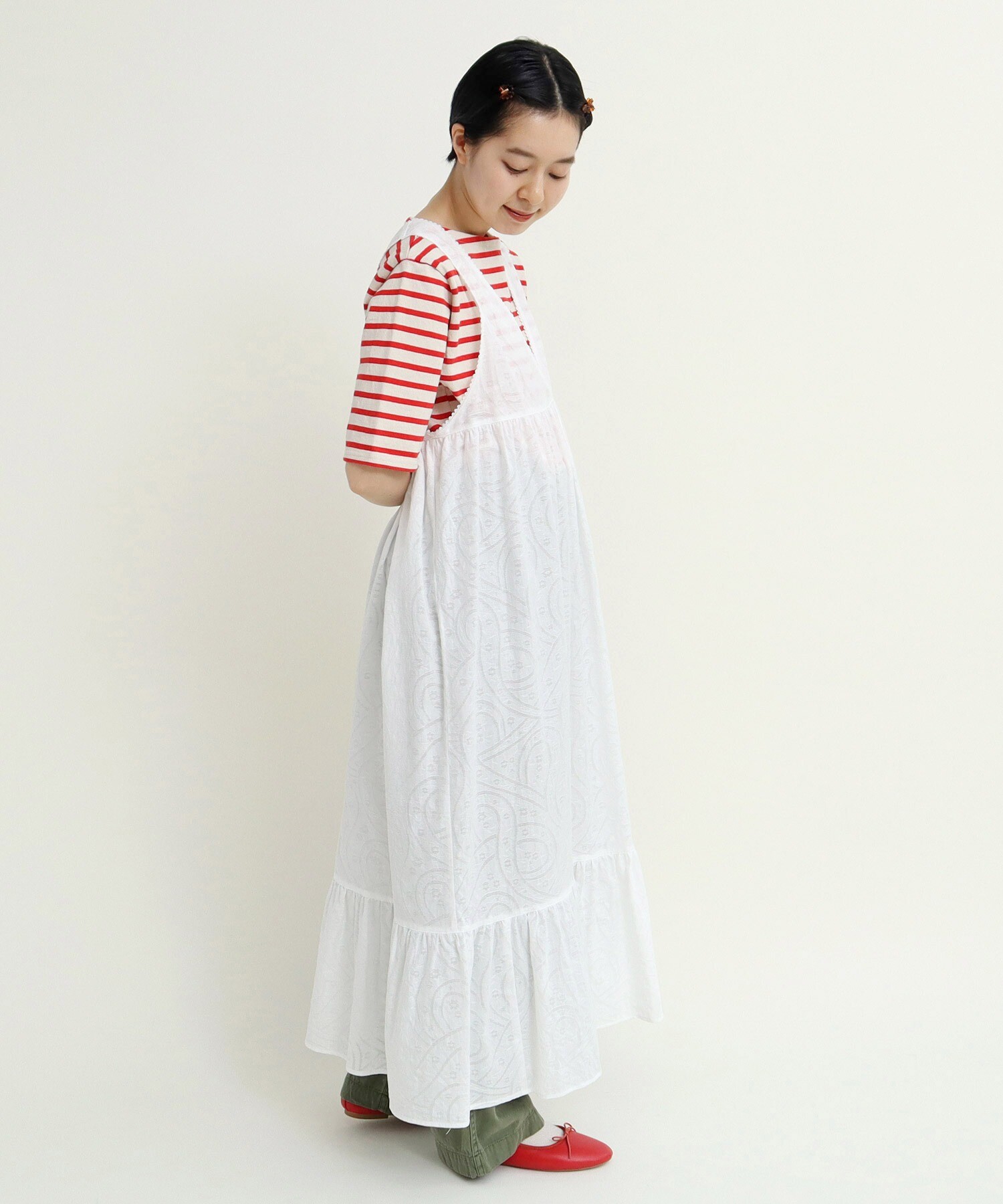 ワンピース meg3kidsmam AMBIDEX Store ○からみジャカード ノースリーブワンピース(F