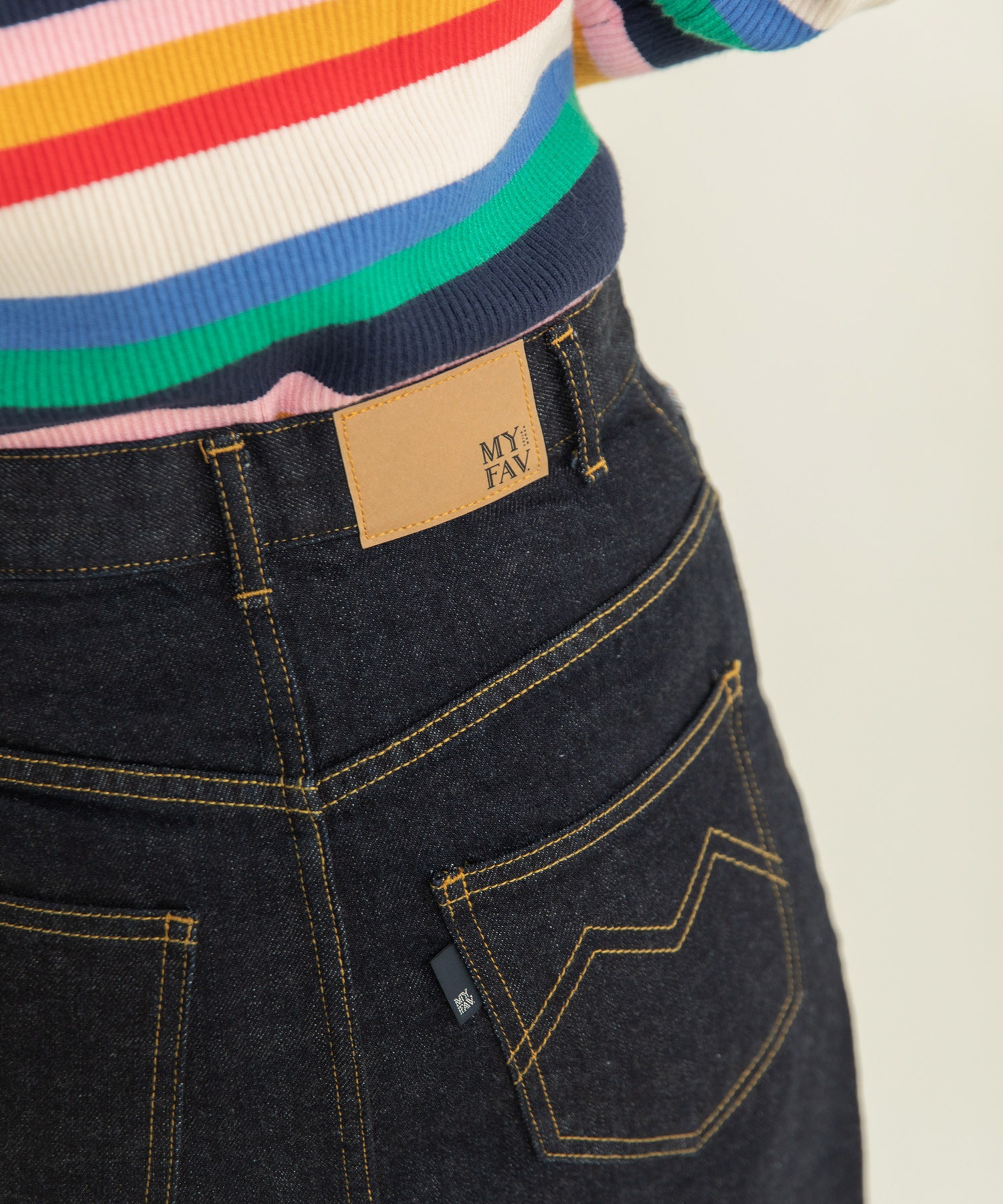 AMBIDEX Store △○11.36OZムラ糸デニム ミニスカート(36 コン