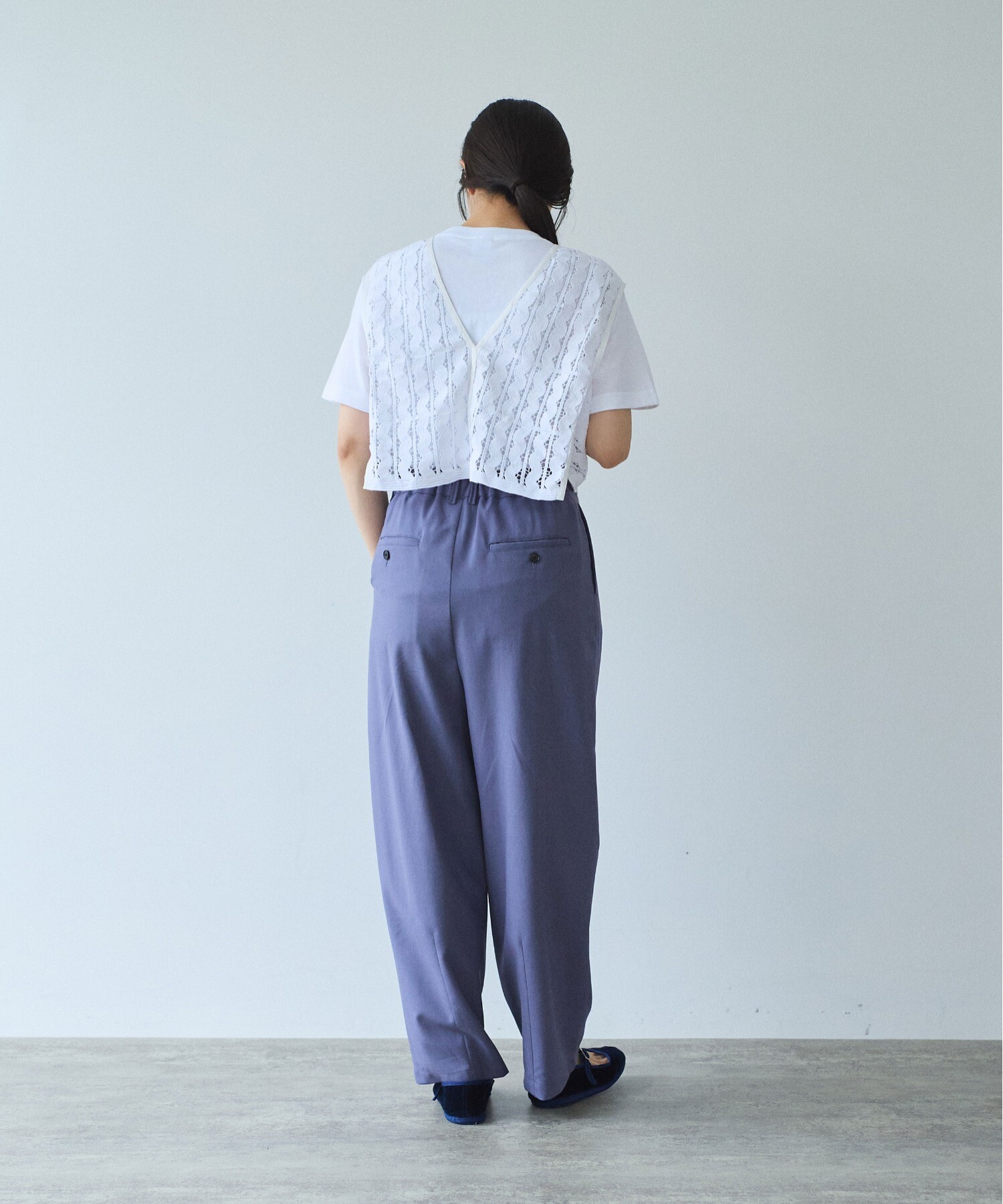 【希少】yuniケミカルレースベスト AMBIDEX Store Cotton/wave lace ベスト(F シロ): yuni
