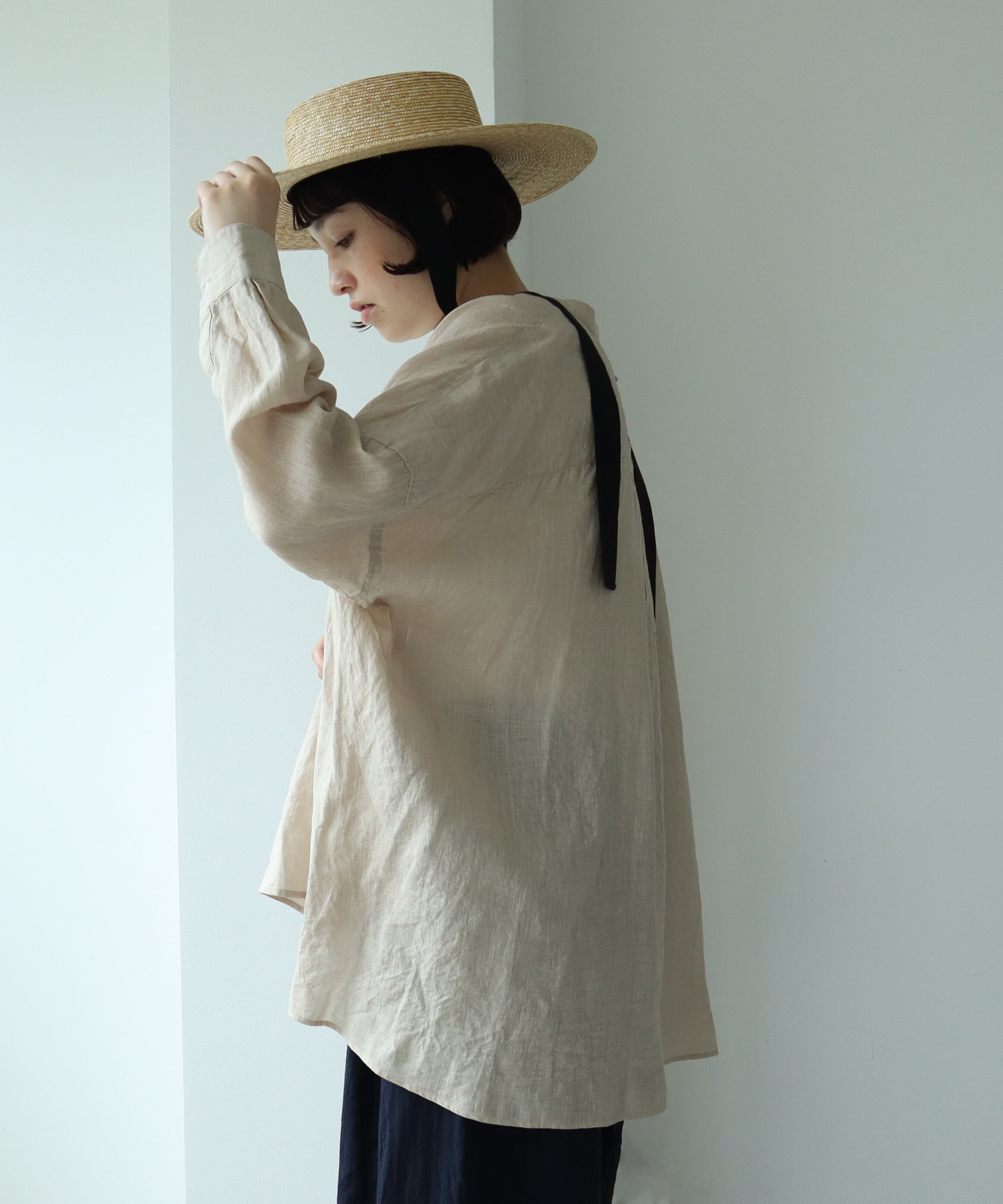 AMBIDEX Store △yuni 別注 リネン ワイドブラウス(F クロ): yuni