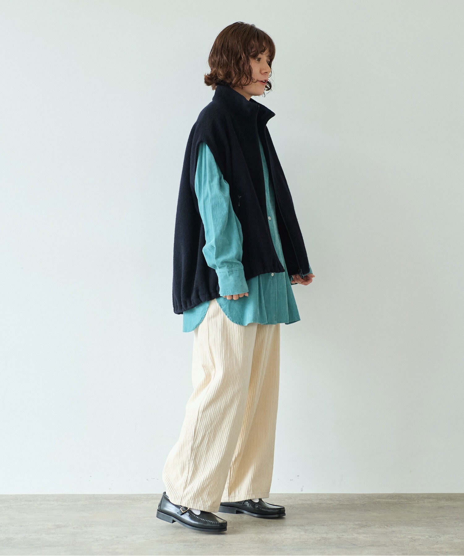 AMBIDEX Store ○コットンウールカシミアボア コクーンベスト(F コン