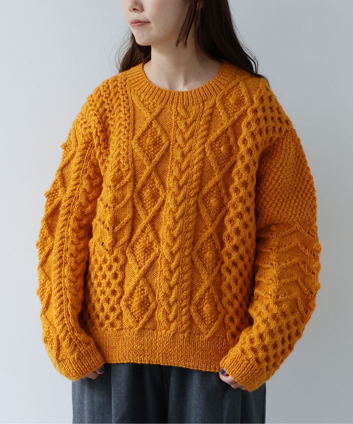 AMBIDEX Store ネパールハンドニット プルオーバー(F グレー): yuni