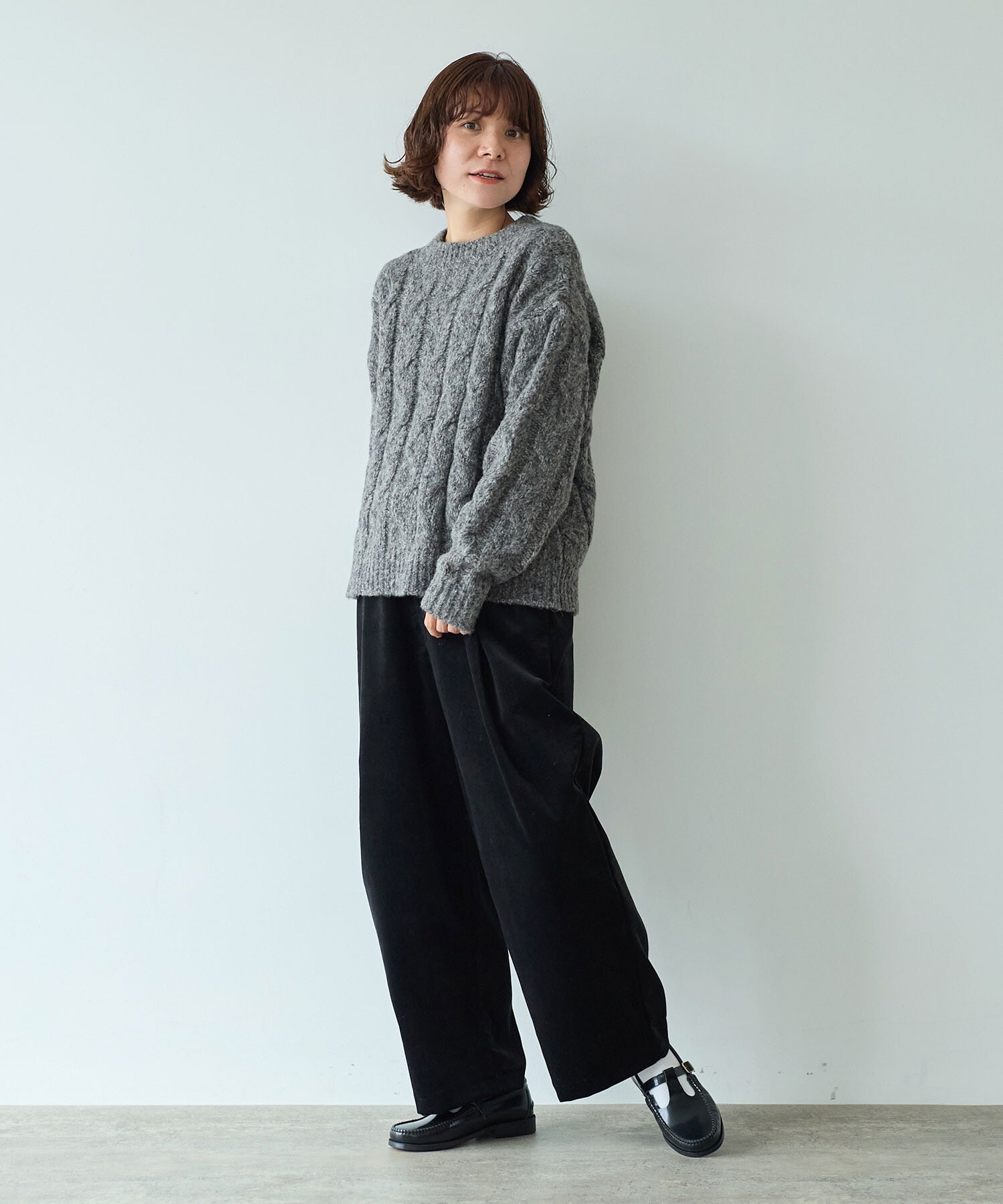 AMBIDEX Store ○malibo mix ウール アラン編みプルオーバー(F チャ): yuni