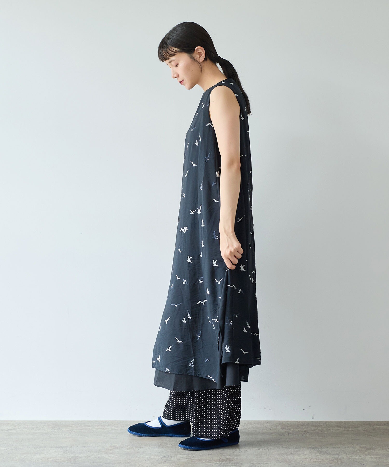 AMBIDEX Store ○bird刺繍 layered ワンピース(F クロ): yuni