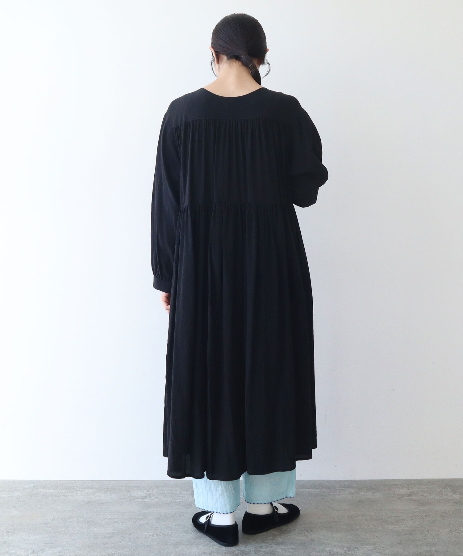 AMBIDEX Store ギャザー ワンピース(F クロ): yuni