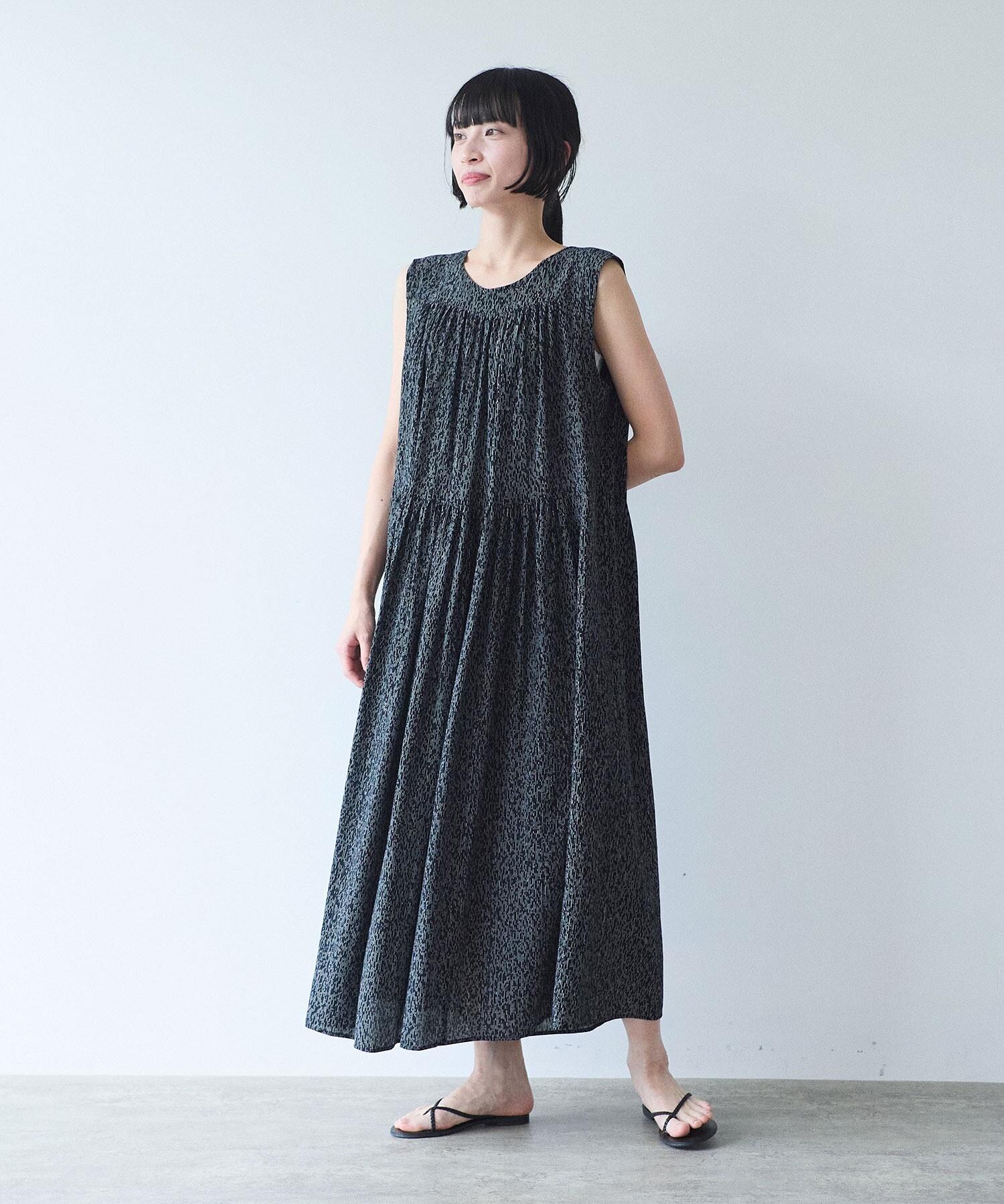 AMBIDEX Store 【予約販売】Rayon/Cupra/cotton print tiered no