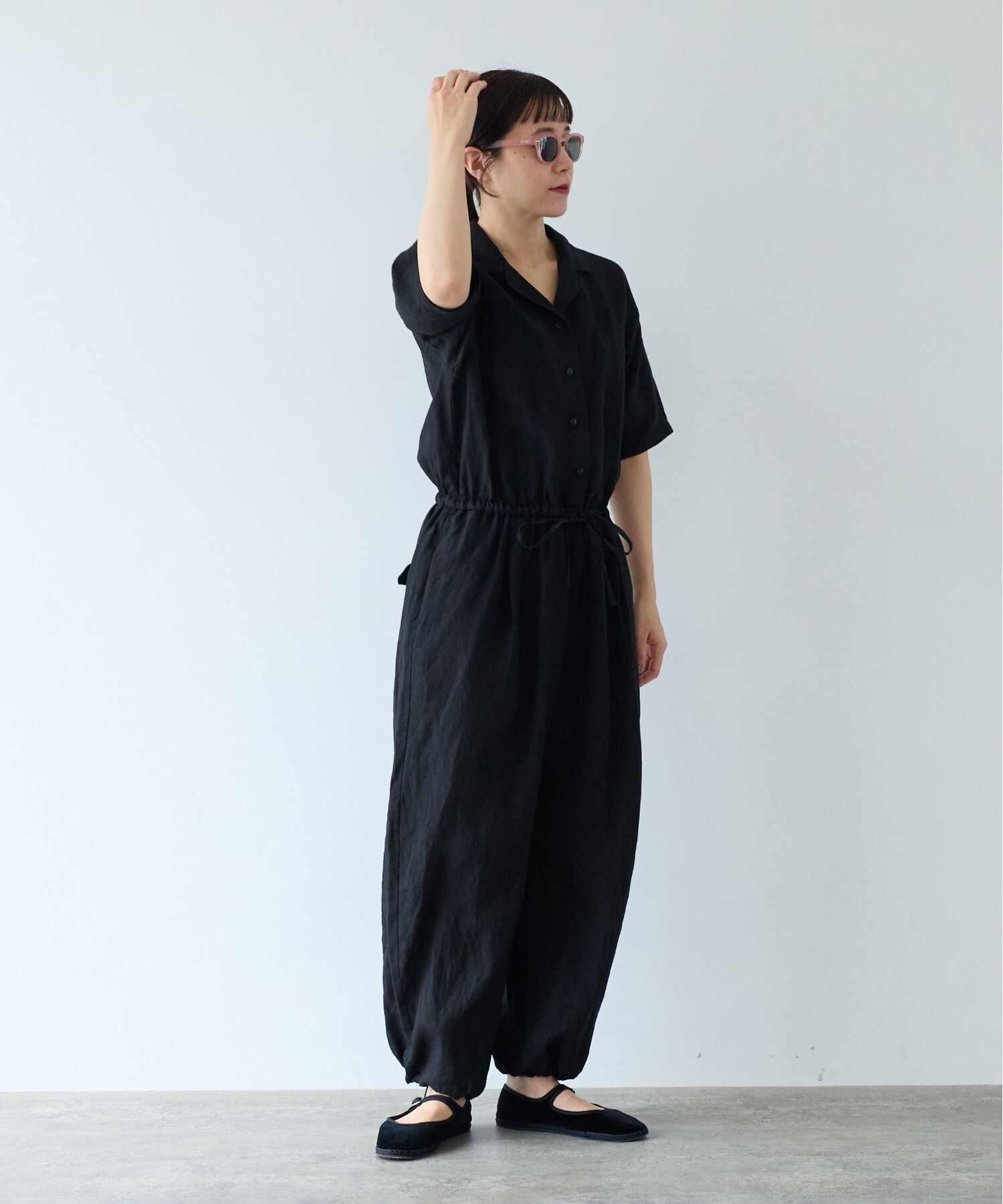 yuni リネン オールインワン AMBIDEX Store △○リネン オールインワン(F クロ): yuni