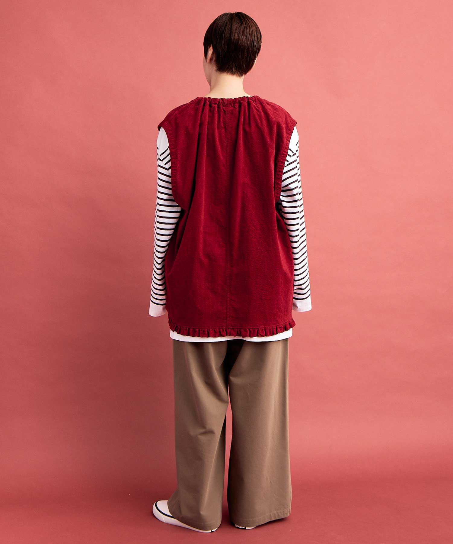 AMBIDEX Store ○VINTAGE RIPPLE SMOCK ベスト(F DEEP BROWN