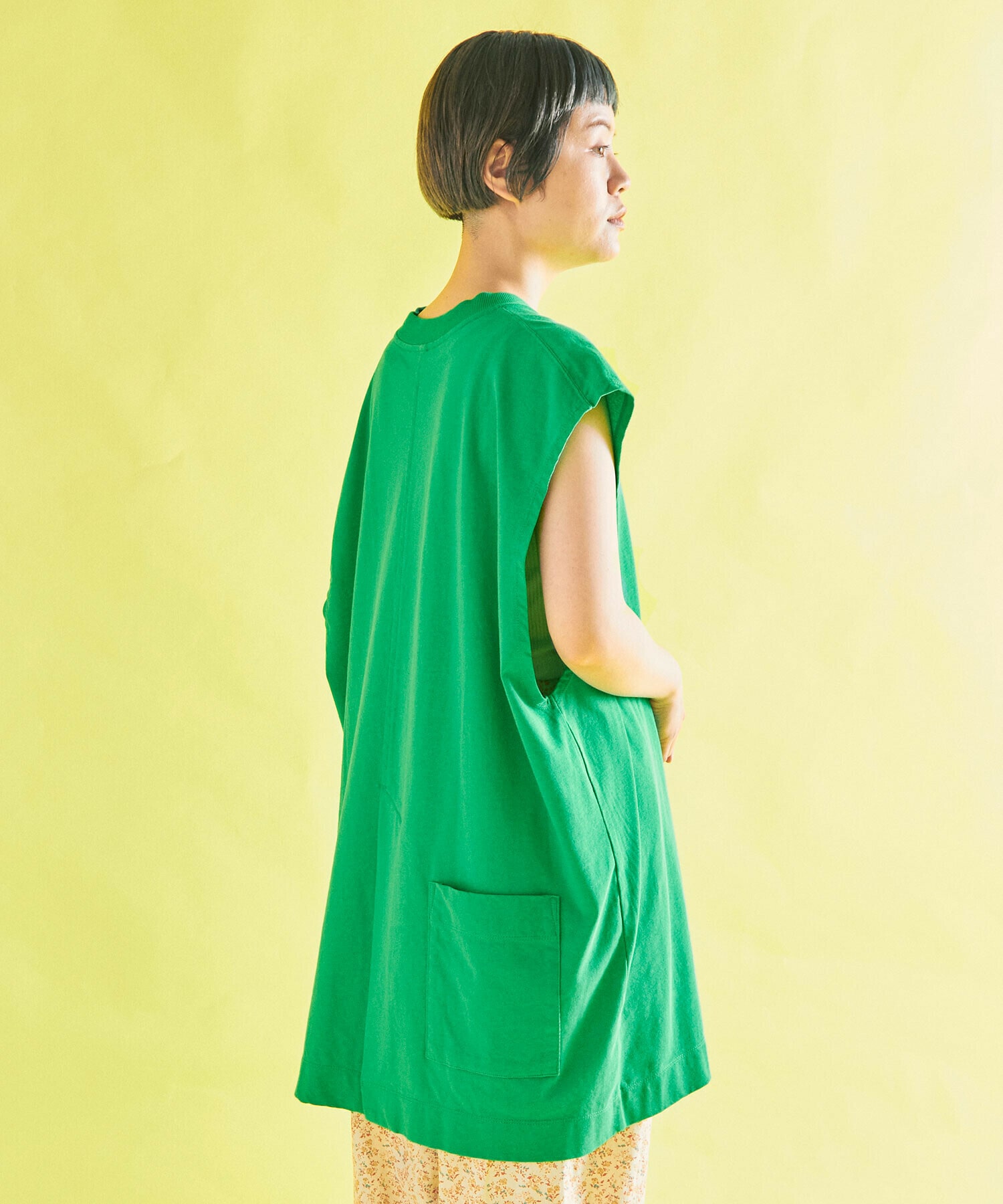 AMBIDEX Store △○VINTAGE TWIST BIG BIB T-シャツ(F GREEN): FLAT ...