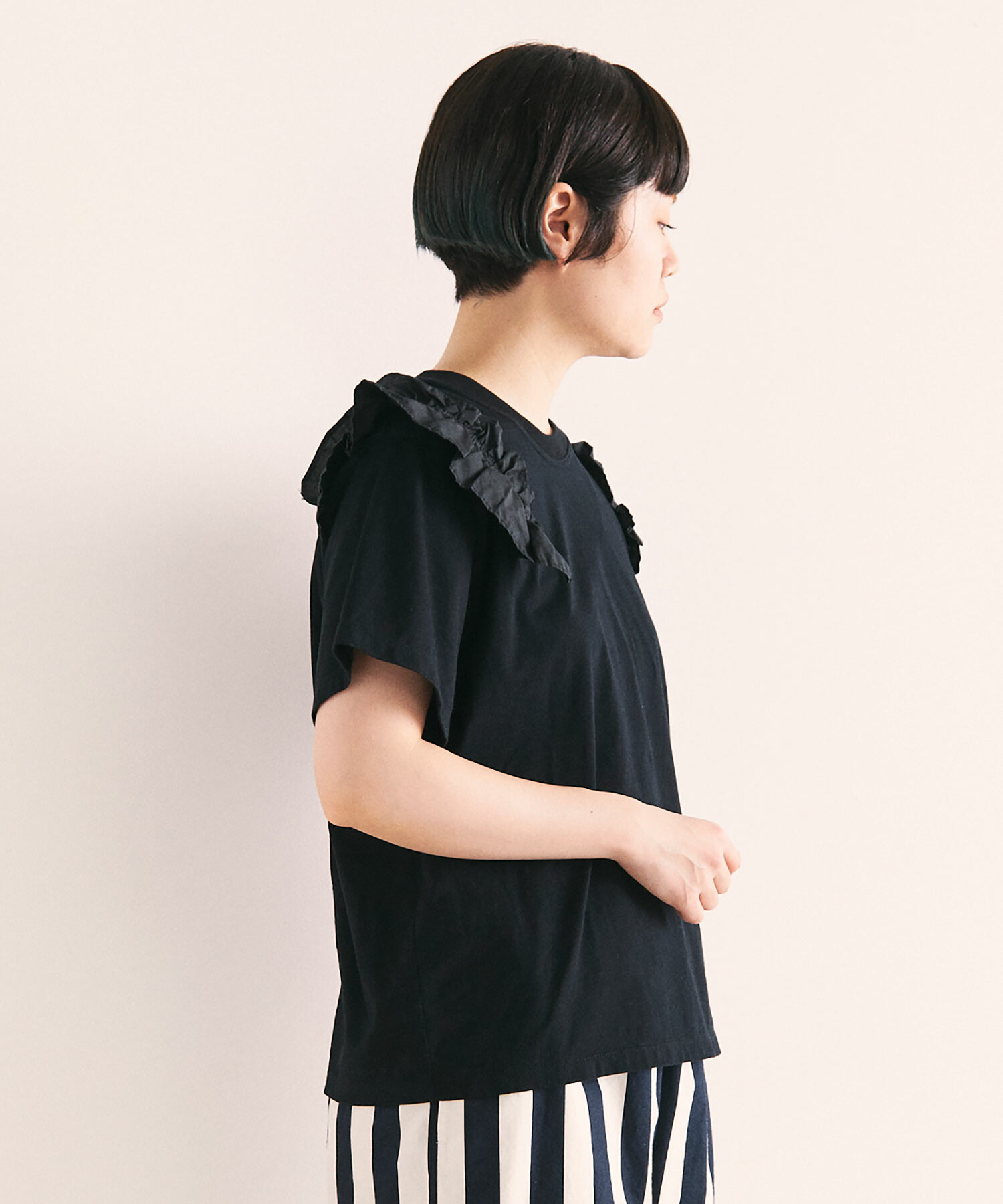 AMBIDEX Store 【予約販売】○PREMIUM天竺 SHOULDER FRILL プル 