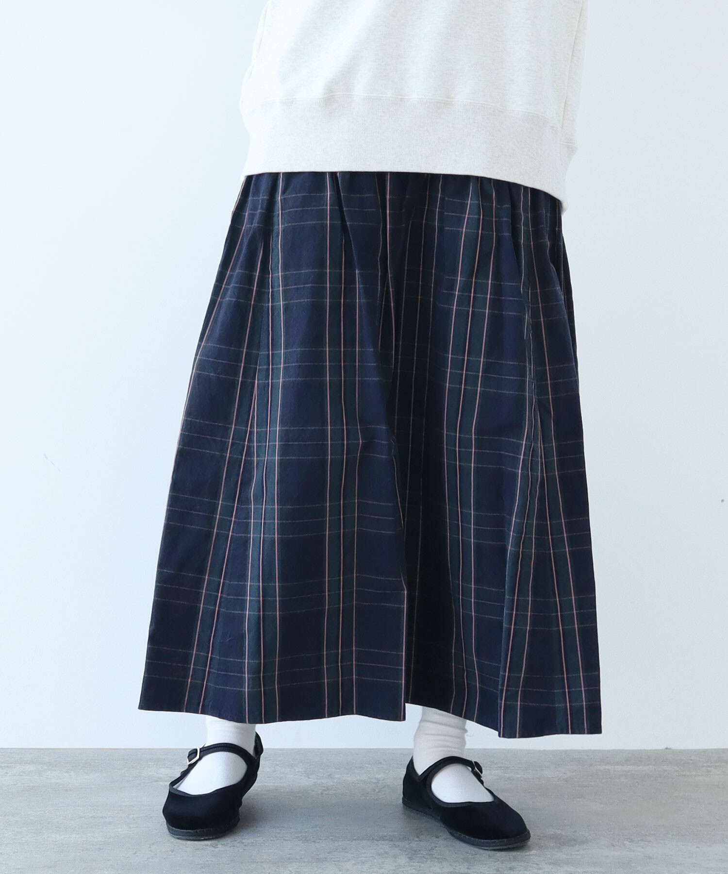 AMBIDEX Store △CHECK EDODAKI TIERED スカート(F KHAKI): FLAT-cic