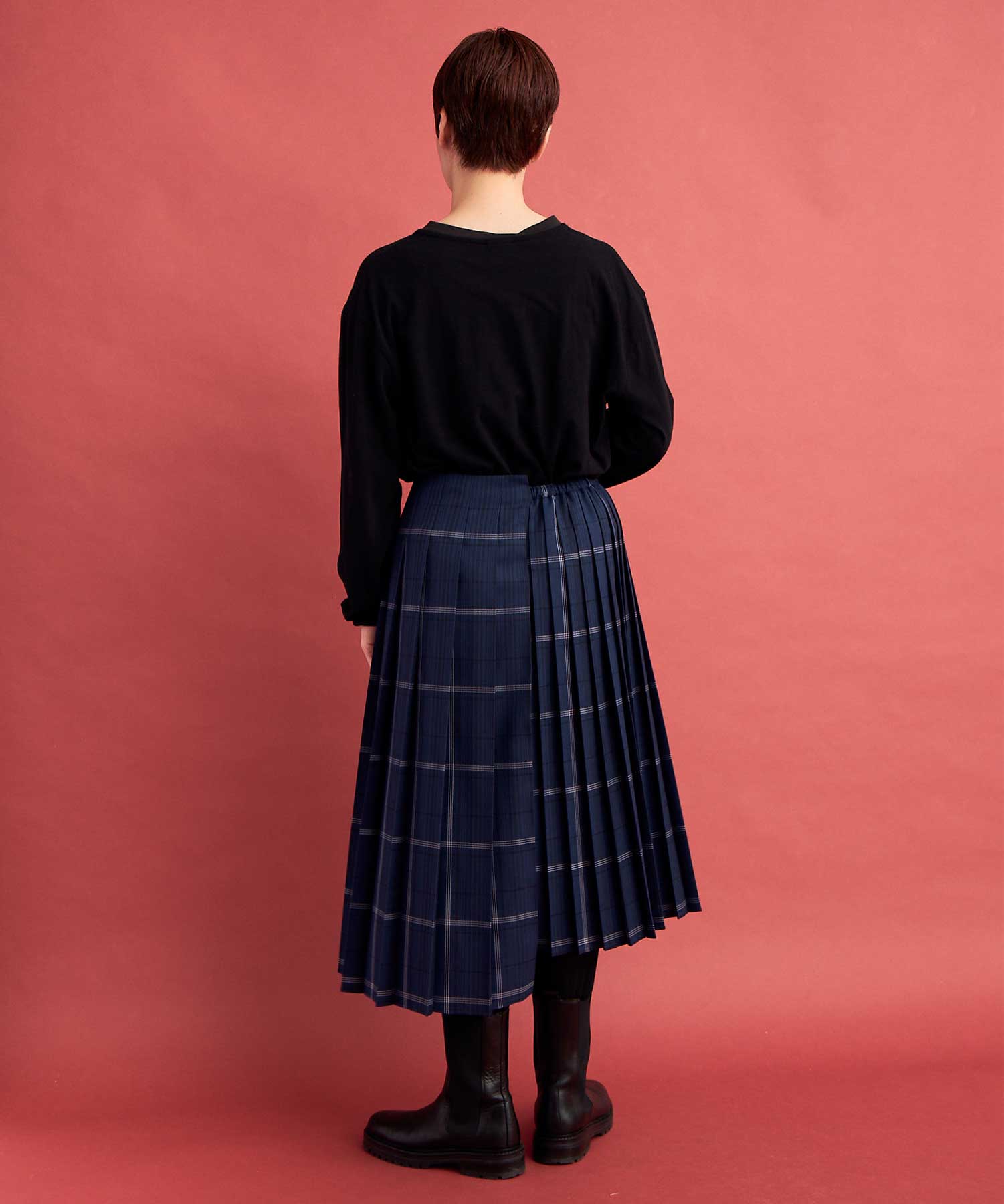 AMBIDEX Store 【予約販売】○TWILL CHECK MIX PLEATS スカート