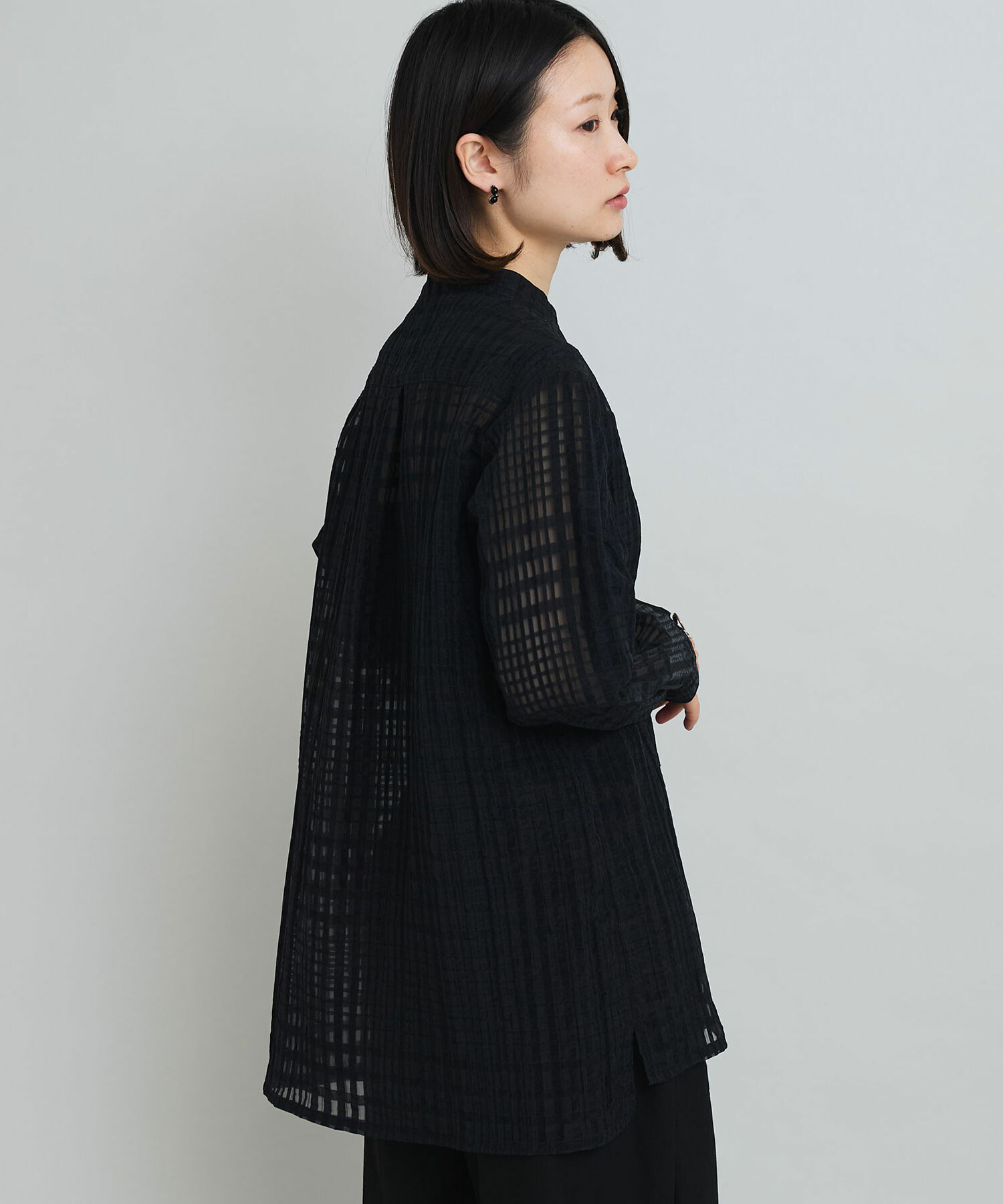 iki イキ　シアーテープチェック レギュラーシャツ iki｜シアーテープチェック レギュラーシャツ 3101BL003251
